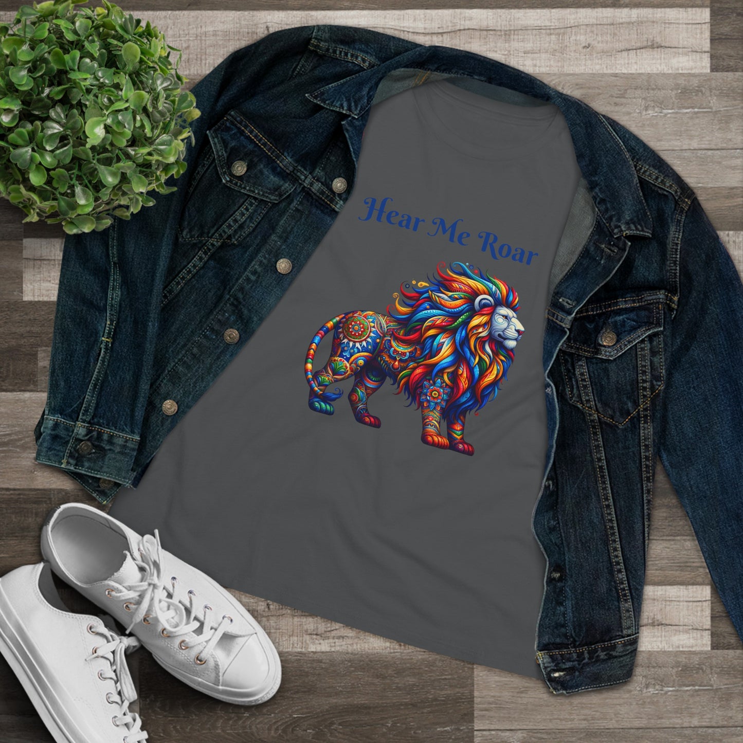 Women's Cotton Tee Alebrije Lion