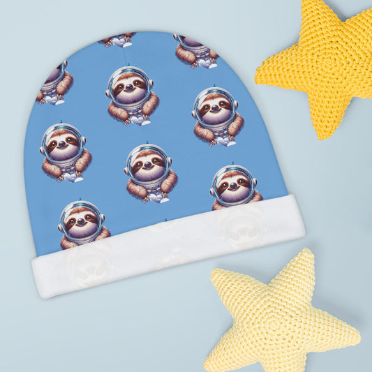 Baby Beanie (AOP) Space Sloths w/Blue BG