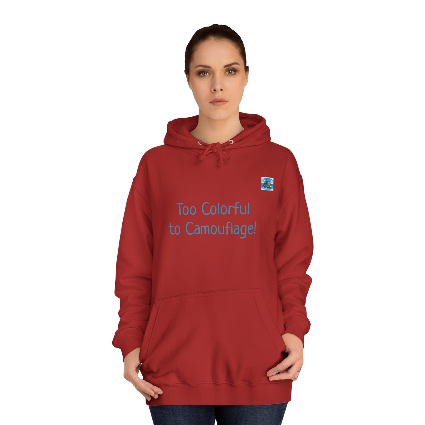 Unisex College Hoodie, Alebrije, Big Foot, too colorful to camouflage