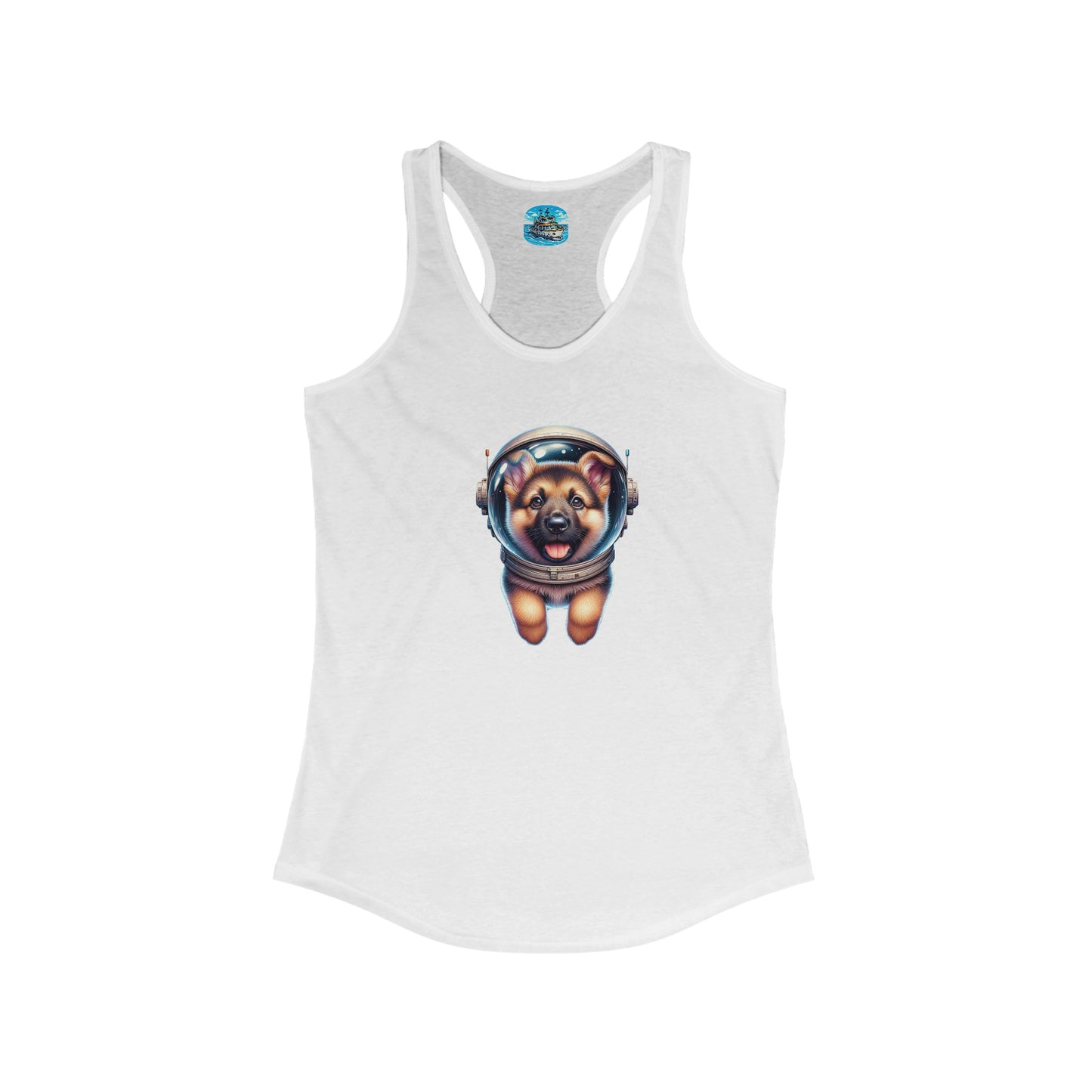 Women's Ideal Racerback Tank w/Space German Shepherd