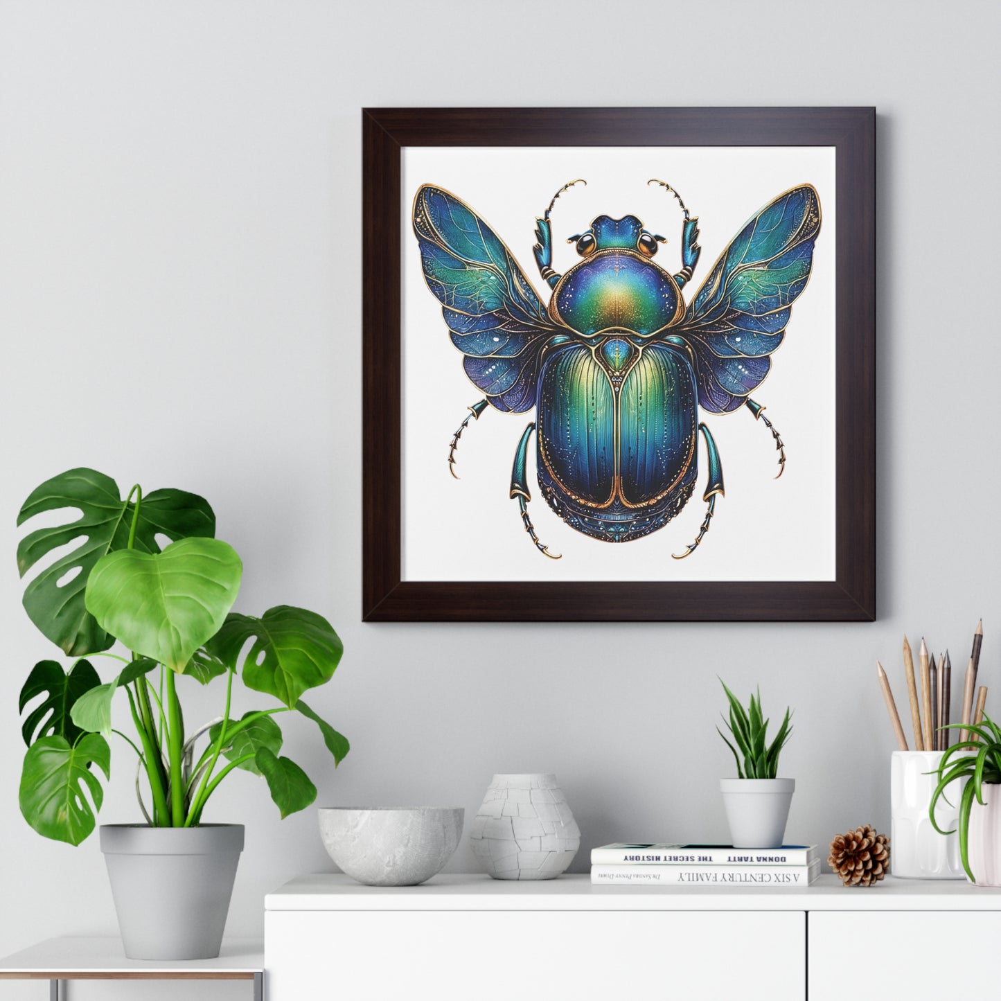 Vertical Poster Scarab on White BG