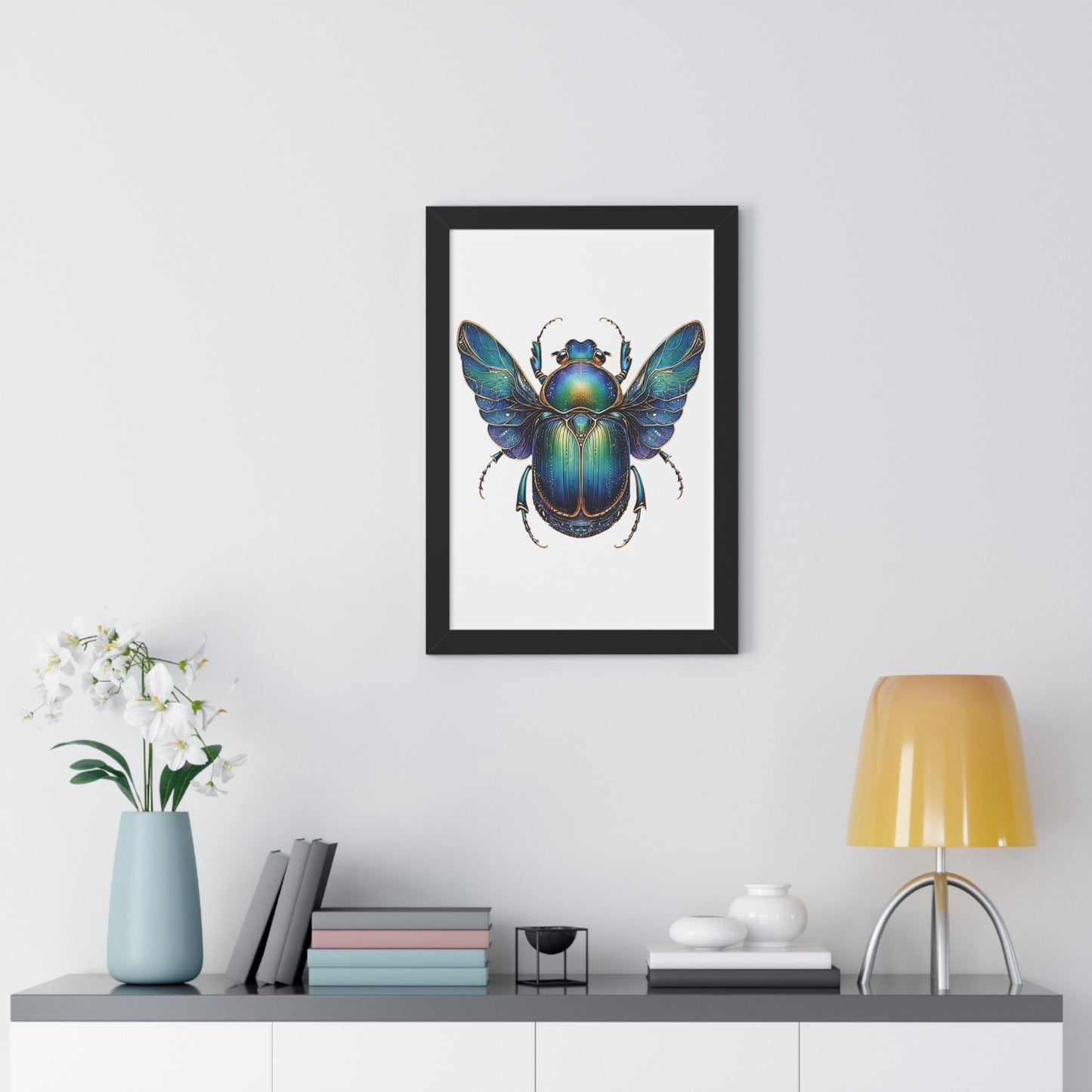 Vertical Poster Scarab on White BG