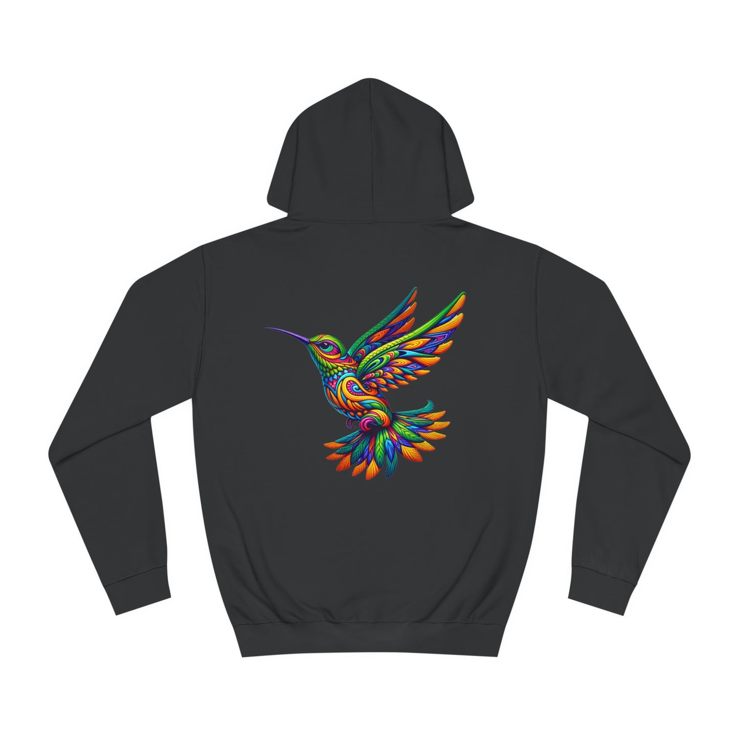 Unisex College Hoodie Alebrije Hummingbird too colorful to camouflage