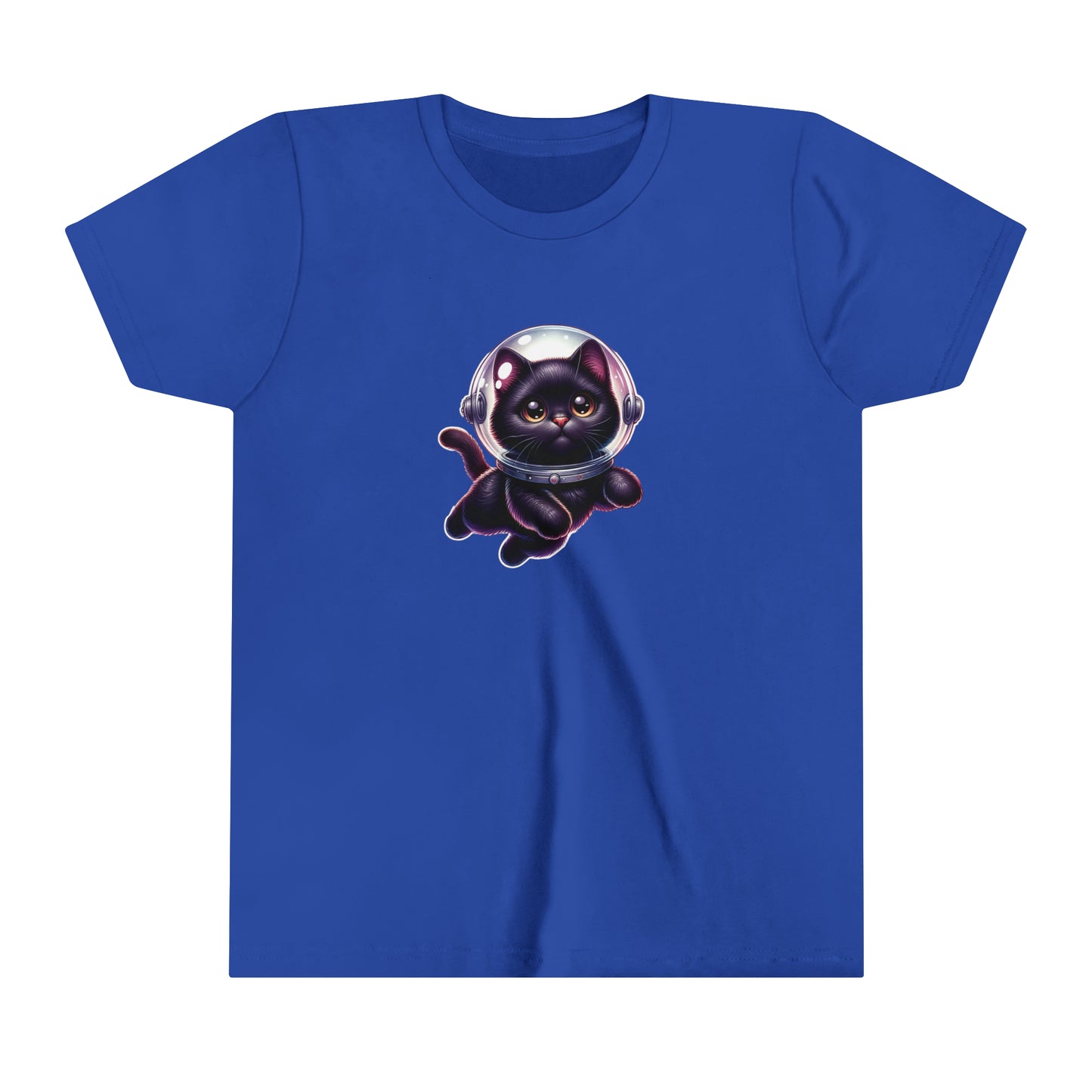 Space Cat, Black Cat,  Youth Short Sleeve Tee