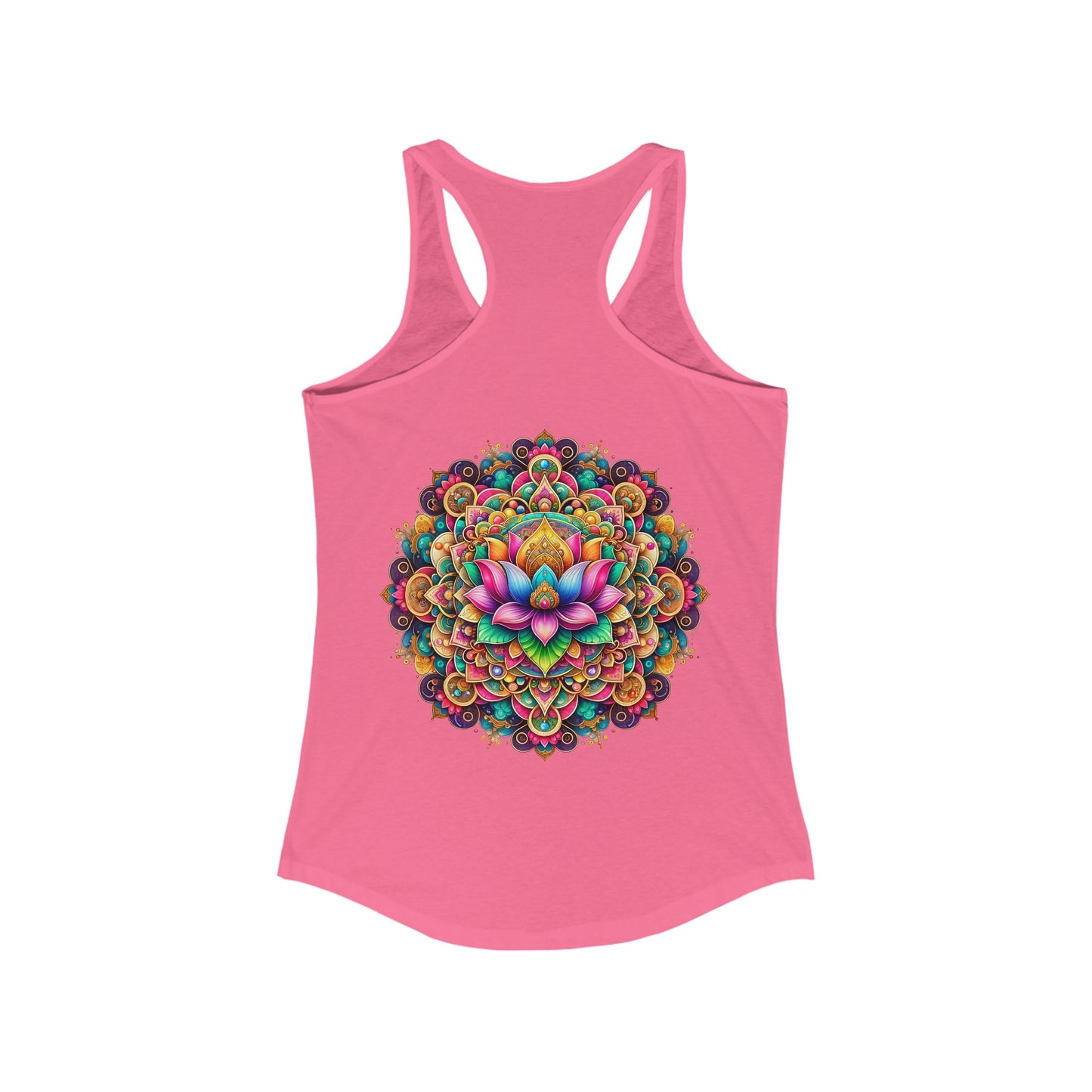 Women's Ideal Racerback Tank, Colorful Mandala, Unity and Harmony