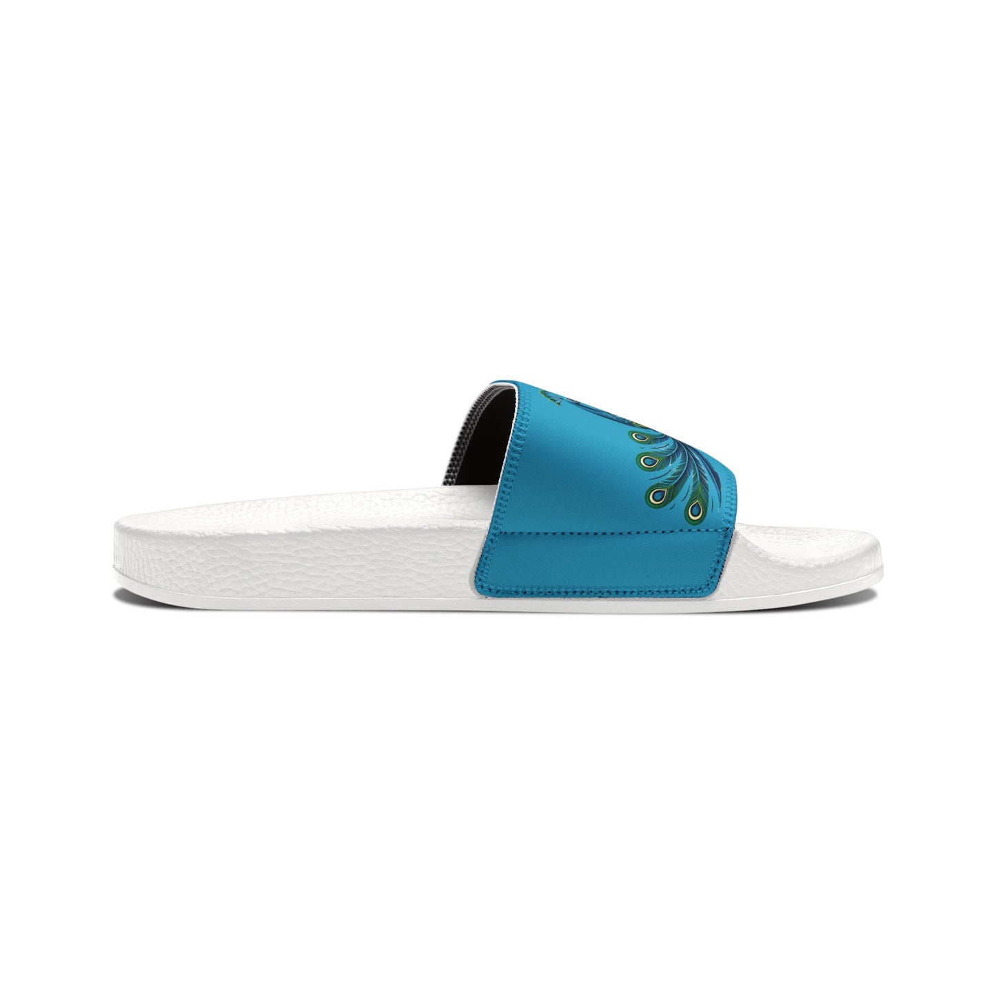 Women's PU Slide Sandals Alebrije Peacock on White