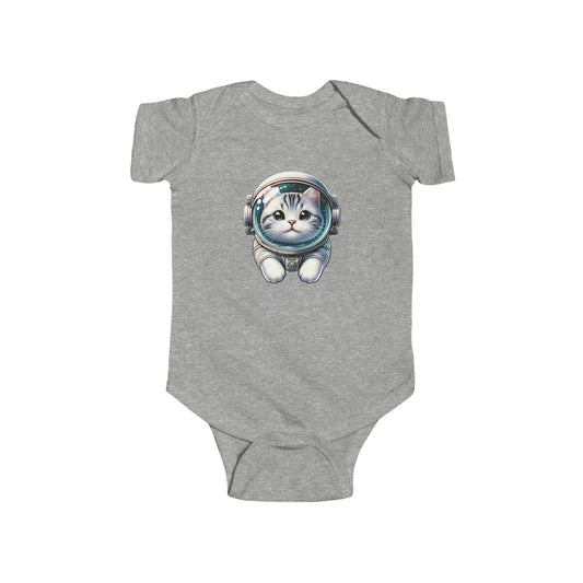 \Infant Fine Jersey Bodysuit w/Gray Tabby Space Cat