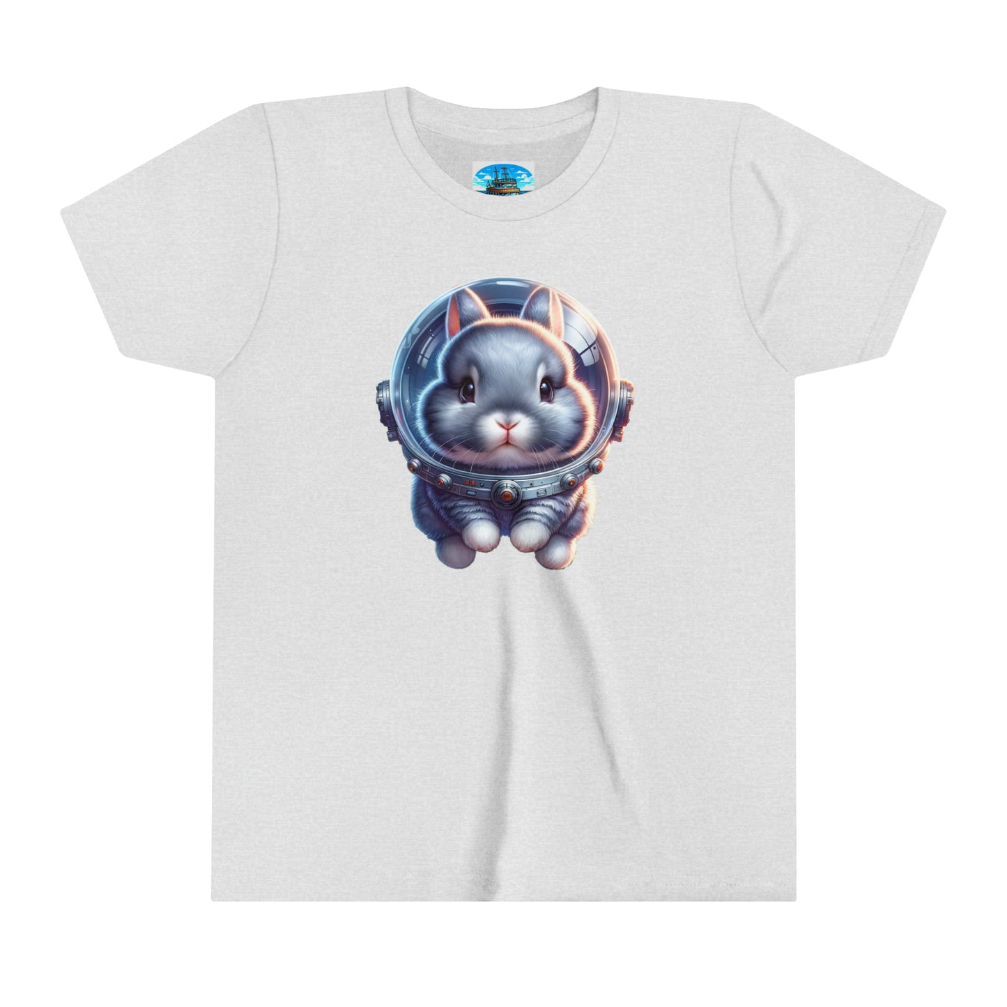 Gray Space Bunny Youth Short Sleeve Tee