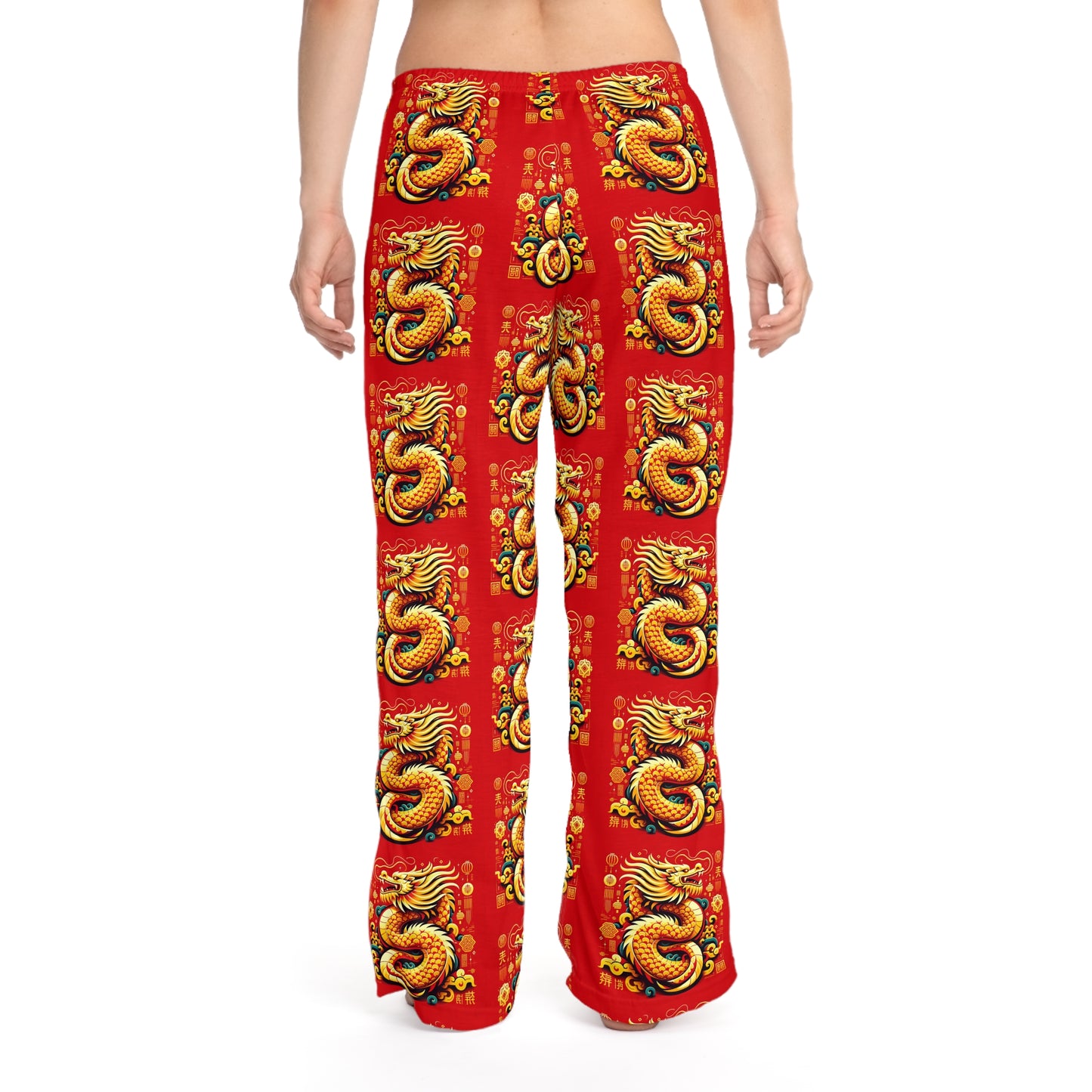 Women's Pajama Pants (AOP)Year of the Dragon smaller print