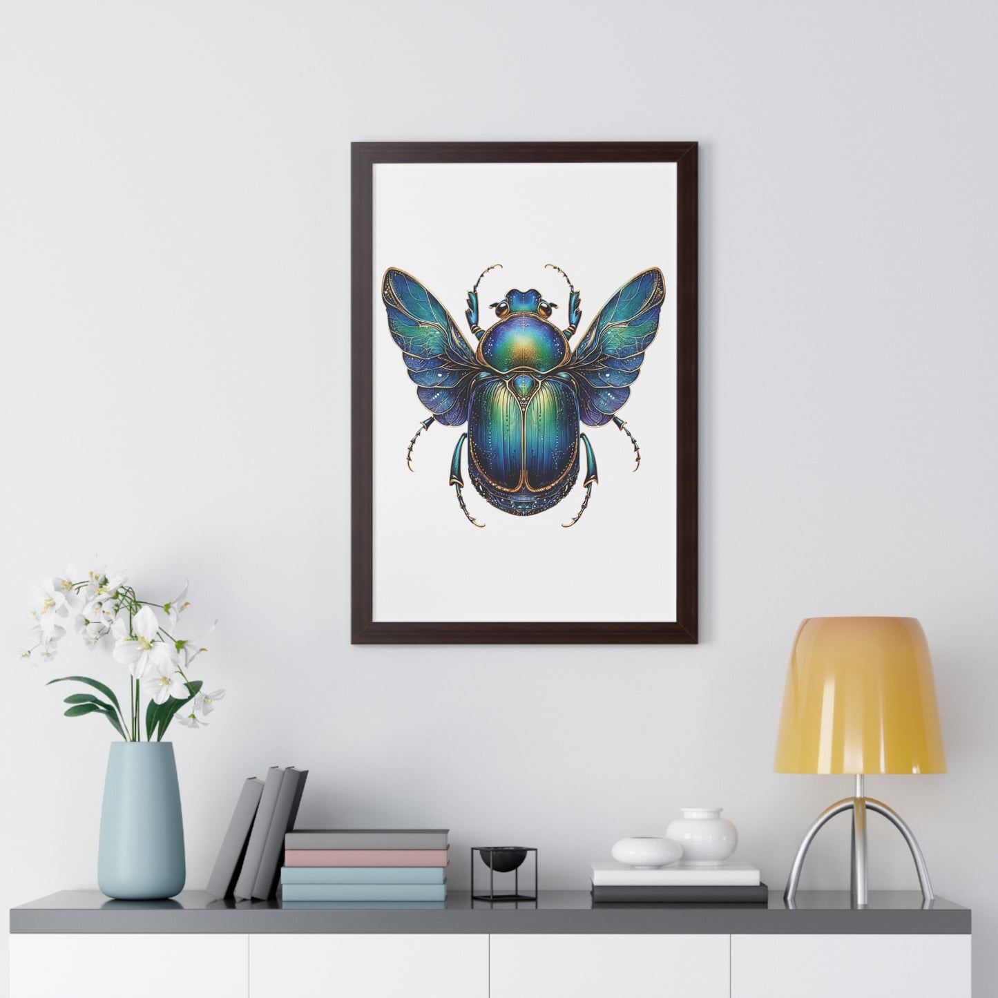 Vertical Poster Scarab on White BG