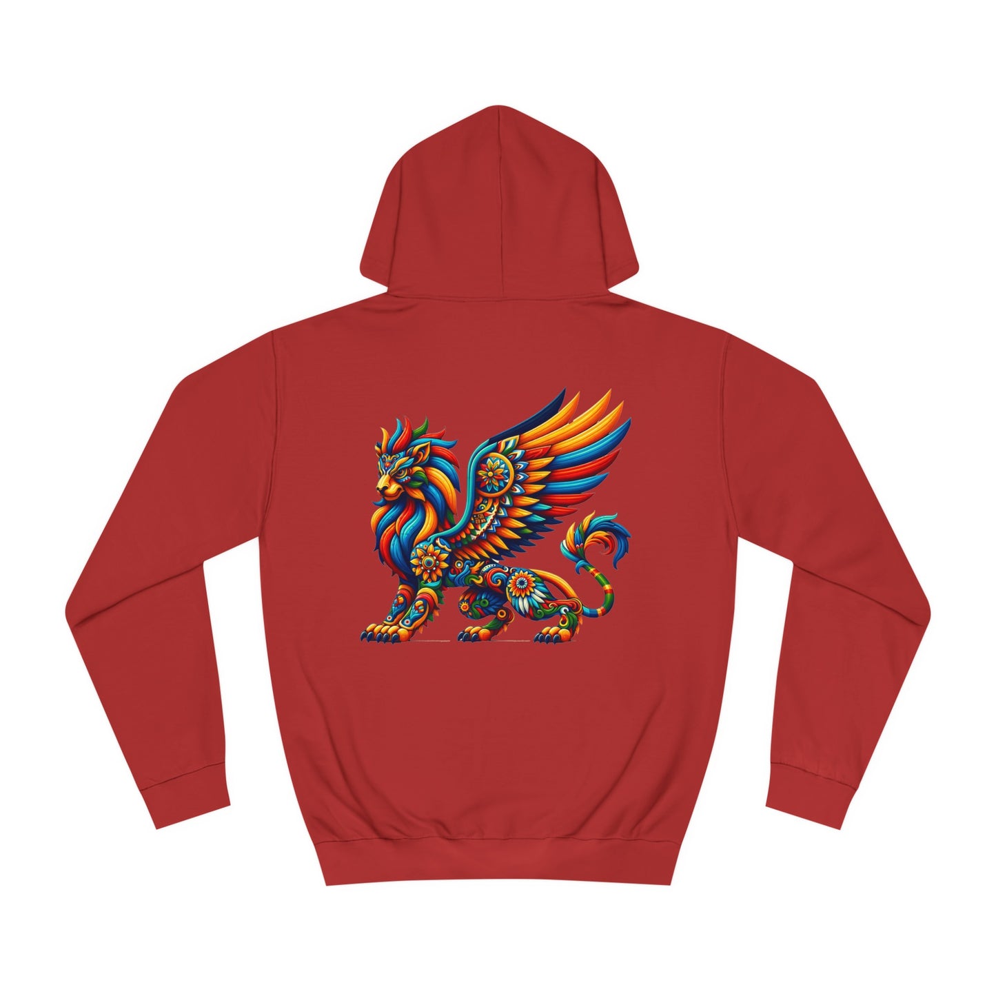 Unisex College Hoodie, Alebrije, Lion Griffin, too colorful to camouflage