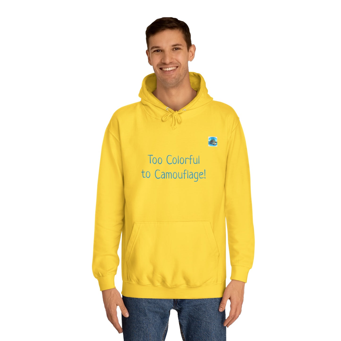 Unisex College Hoodie, Alebrije, Big Foot, too colorful to camouflage