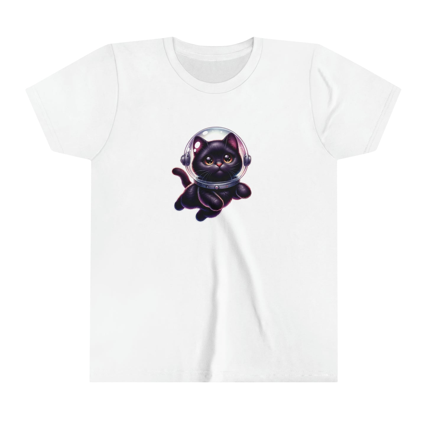 Space Cat, Black Cat,  Youth Short Sleeve Tee