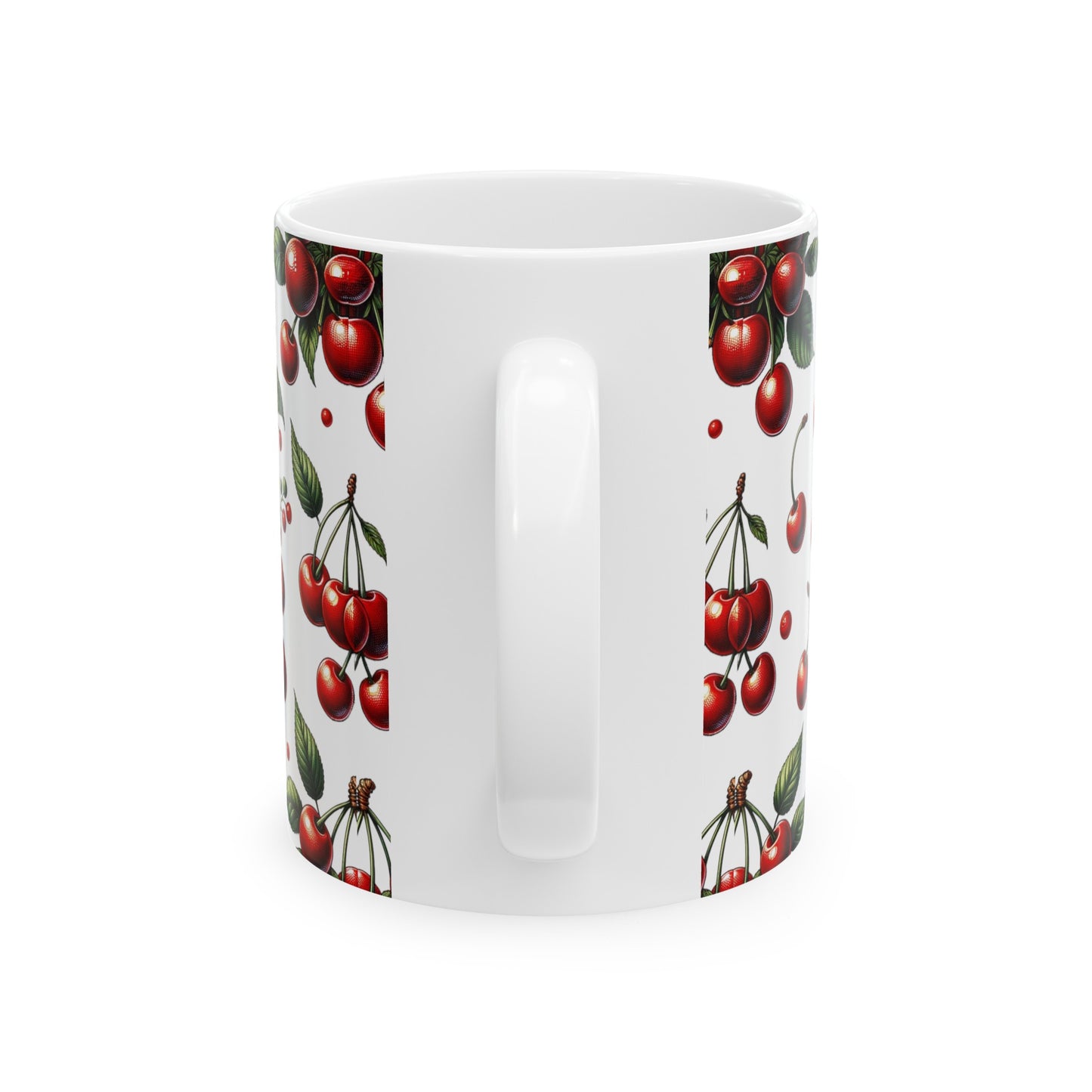 Ceramic Mug 11oz Red Cherries and Blossoms