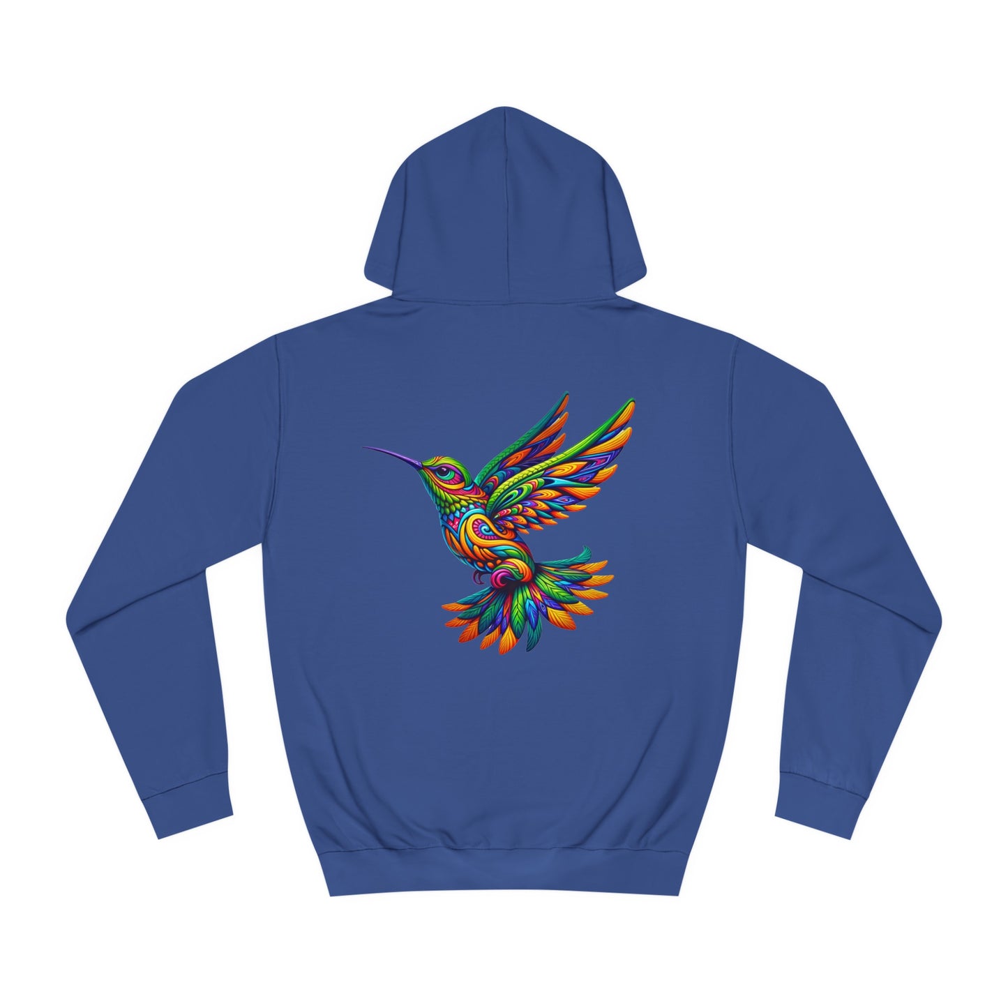 Unisex College Hoodie Alebrije Hummingbird too colorful to camouflage