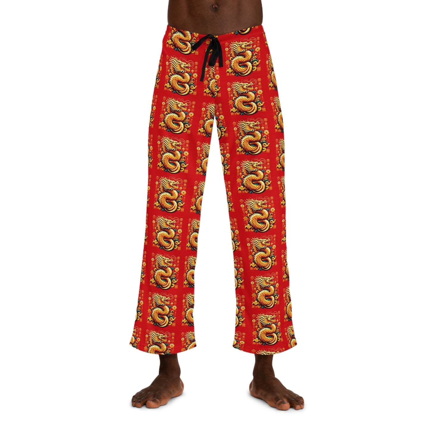 Men's Pajama Pants (AOP) Year of the Dragon small print