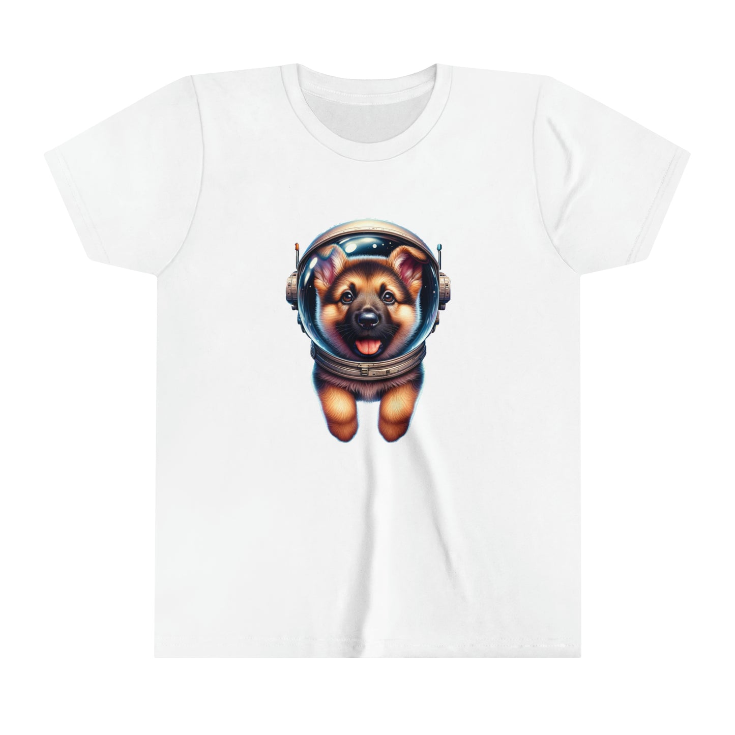 Space Dog, German Shepherd Puppy  Youth Short Sleeve Tee