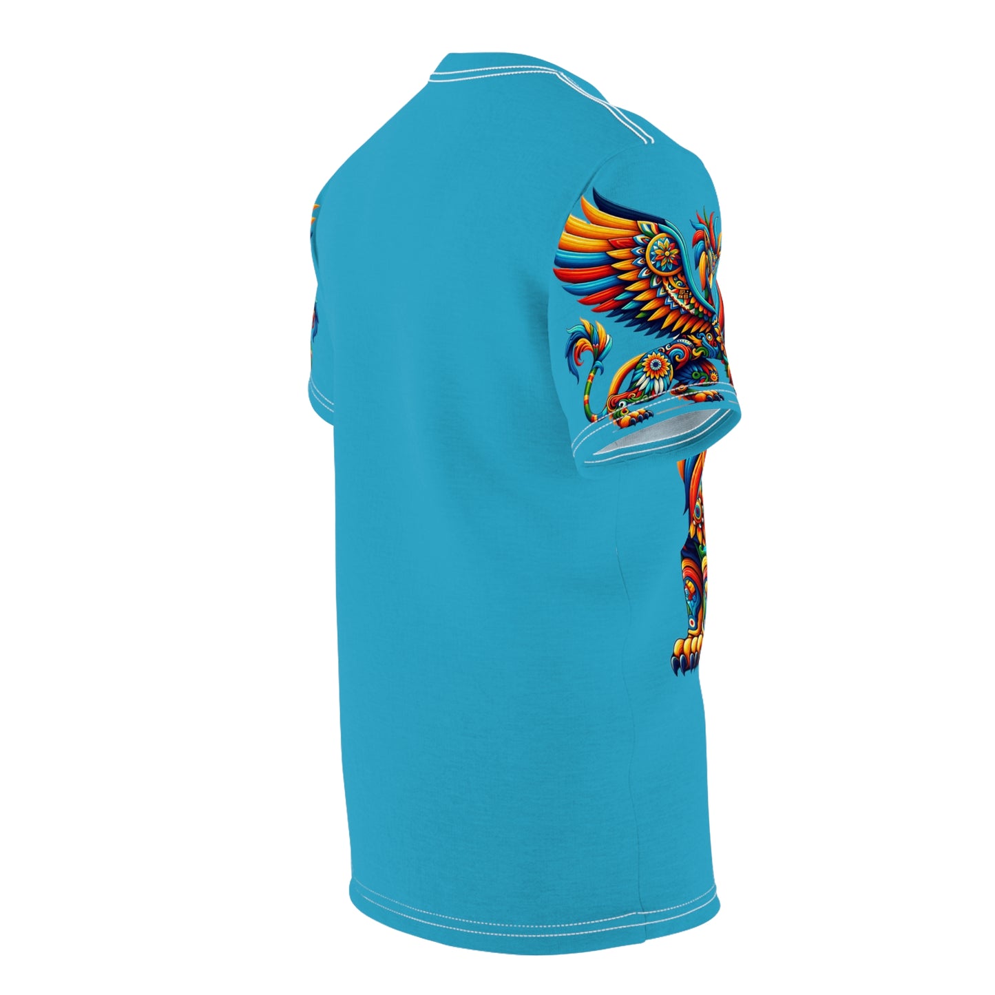 T-Shirt Lion Griffin Alebrije turquoise w/sleeve graphics