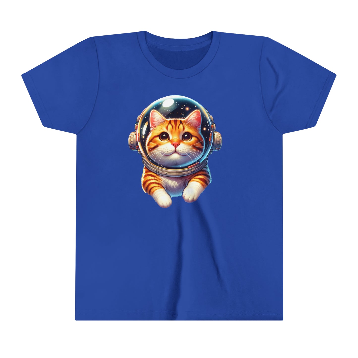 Space Cat, Ginger Tabby Kitty,  Youth Short Sleeve Tee