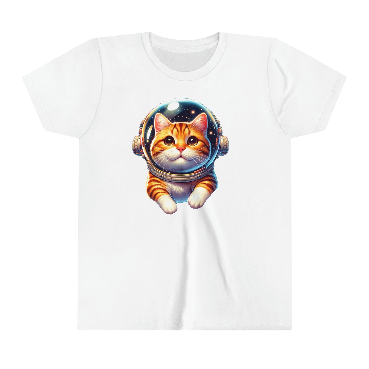 Space Cat, Ginger Tabby Kitty,  Youth Short Sleeve Tee