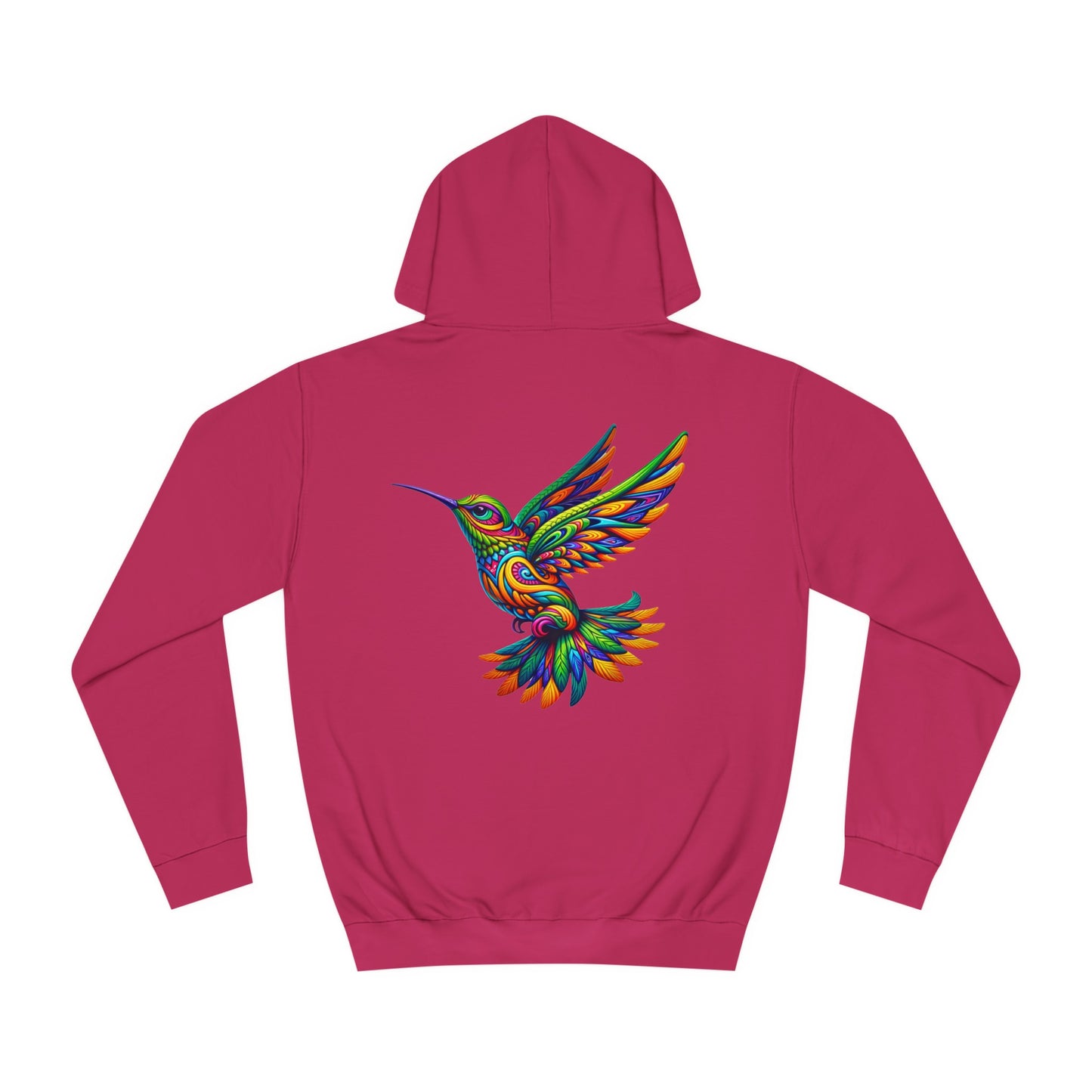 Unisex College Hoodie Alebrije Hummingbird too colorful to camouflage