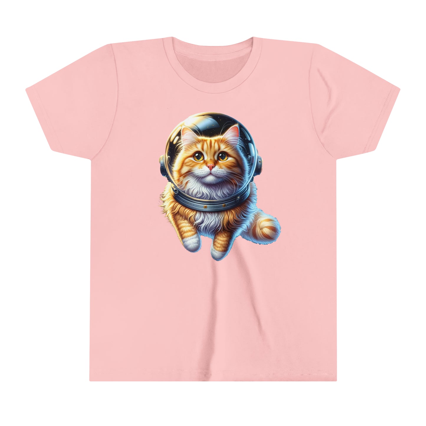 Space Cat, Long Haired Ginger Cat,  Youth Short Sleeve Tee