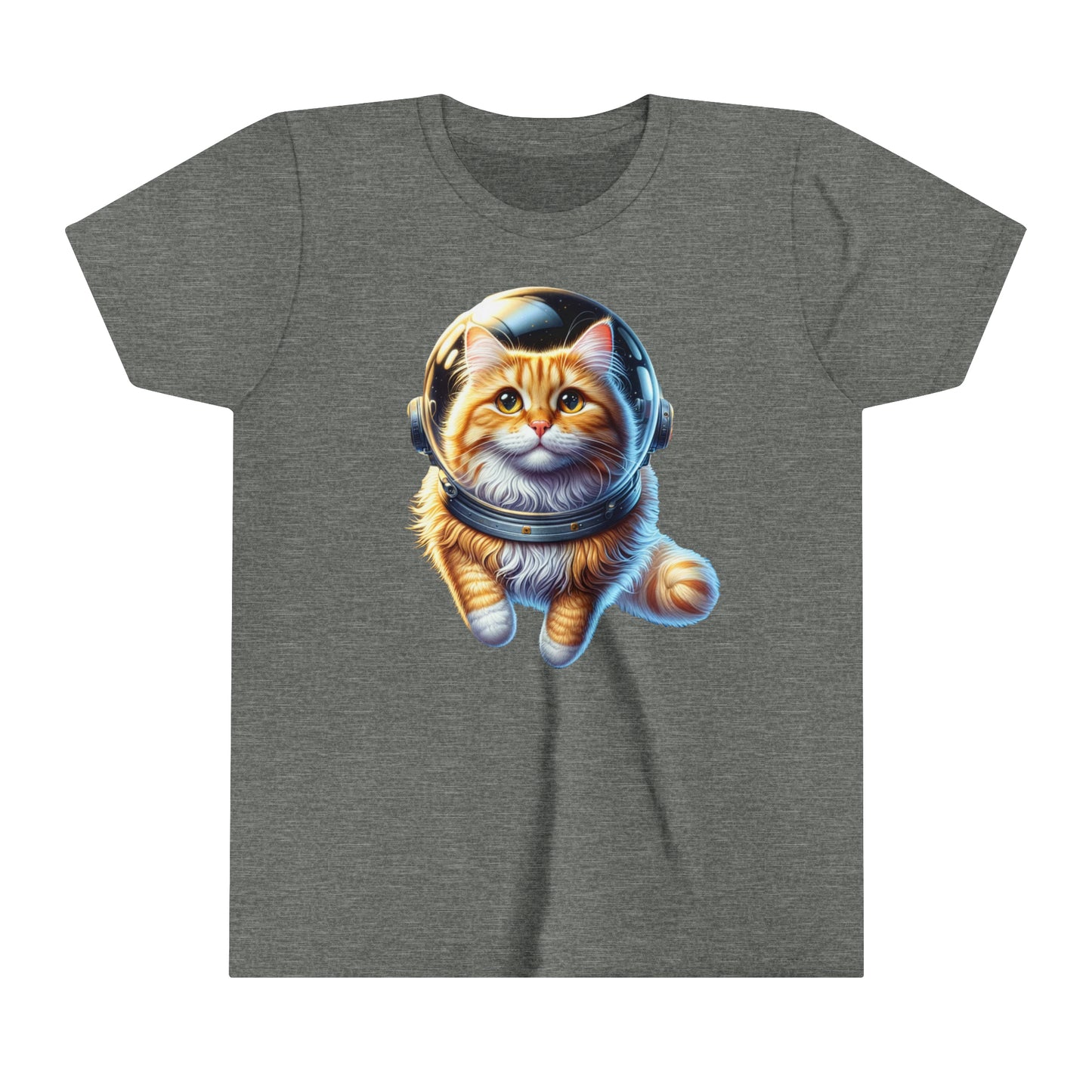 Space Cat, Long Haired Ginger Cat,  Youth Short Sleeve Tee