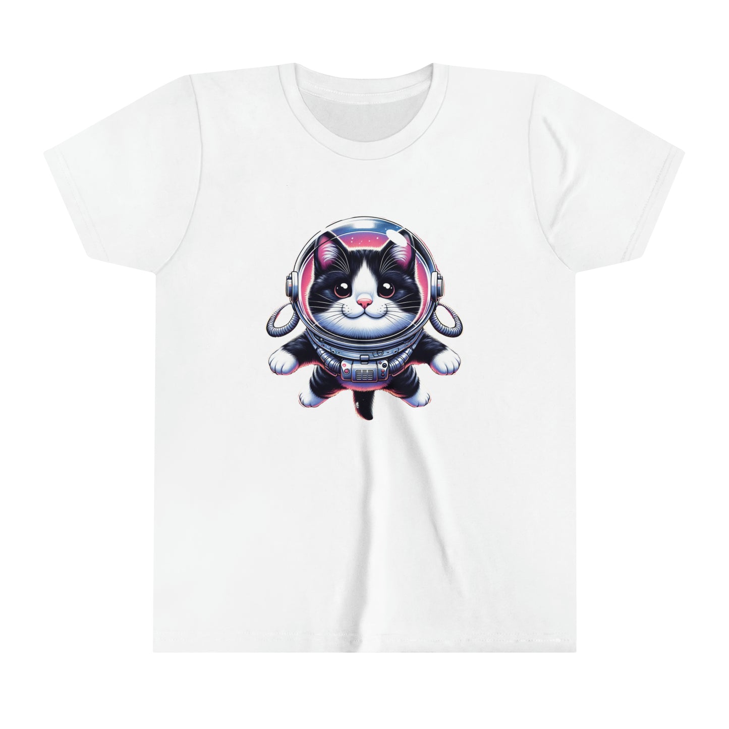 Space Cat, Tuxedo Cat,  Youth Short Sleeve Tee