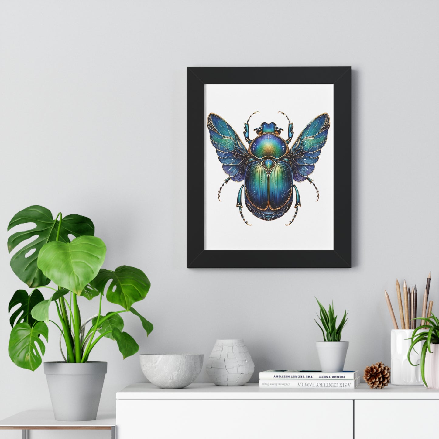 Vertical Poster Scarab on White BG