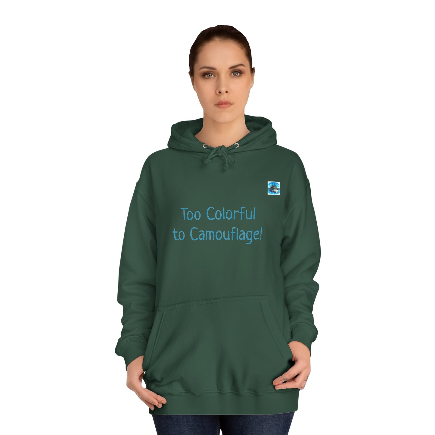 Unisex College Hoodie Alebrije Sea Turtle too colorful to camouflage