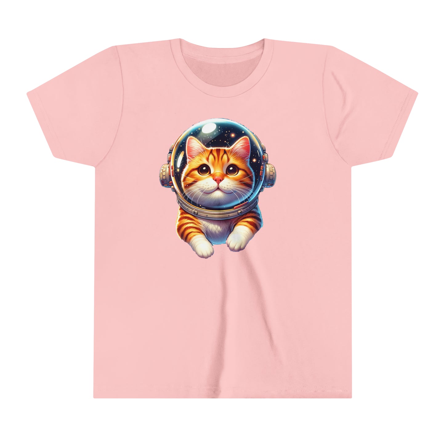 Space Cat, Ginger Tabby Kitty,  Youth Short Sleeve Tee