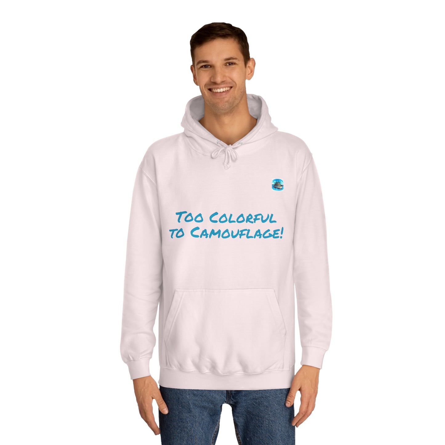 Unisex College Hoodie Alebrije Hummingbird too colorful to camouflage