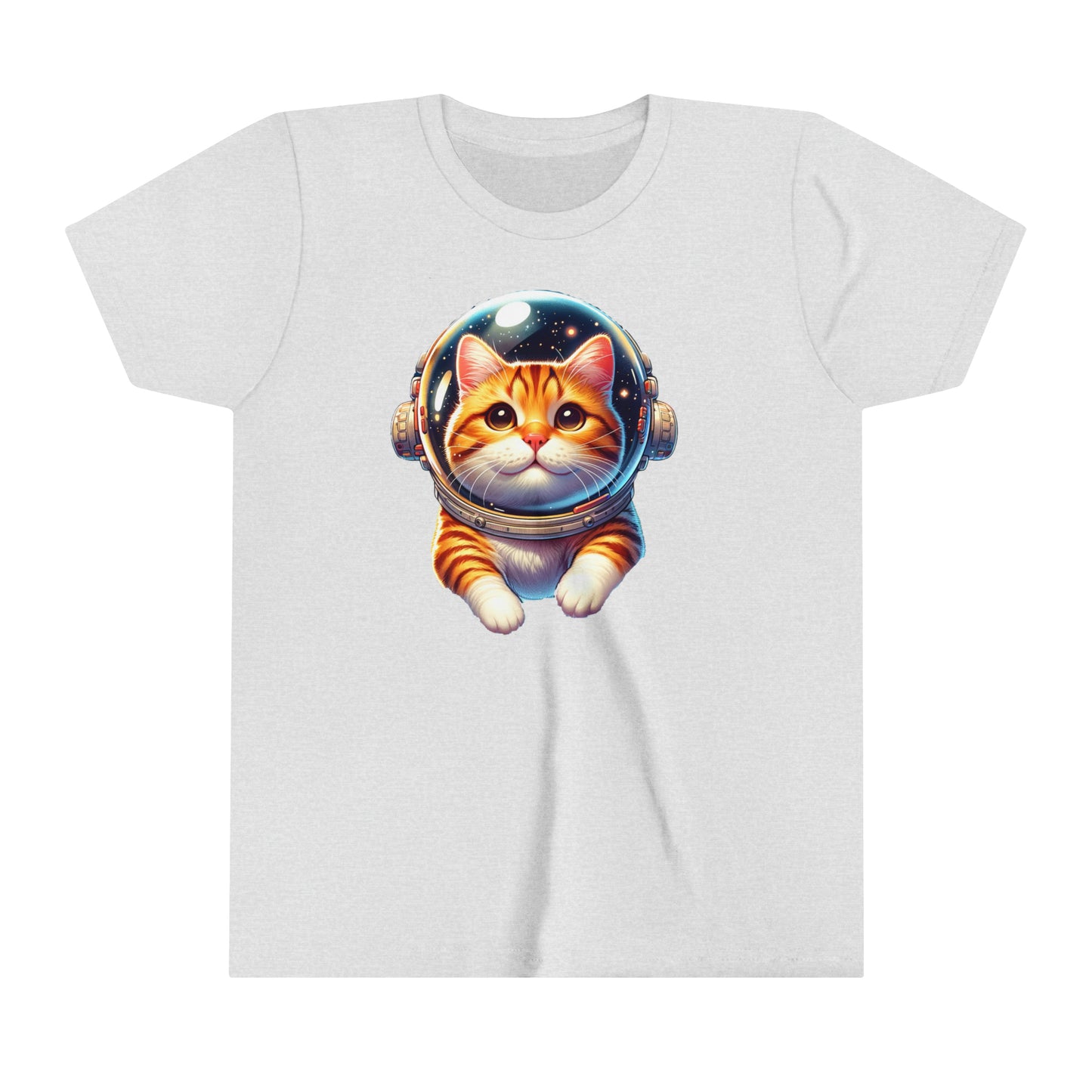 Space Cat, Ginger Tabby Kitty,  Youth Short Sleeve Tee