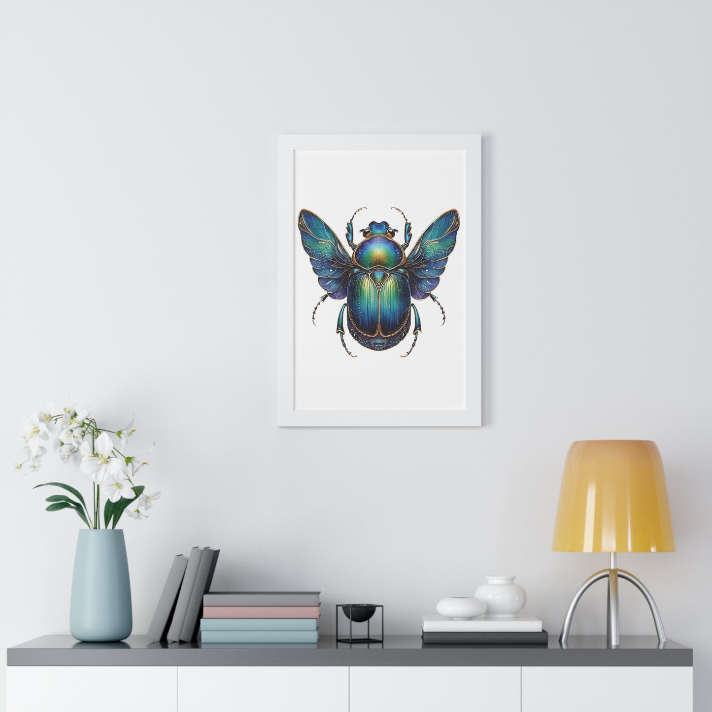 Vertical Poster Scarab on White BG