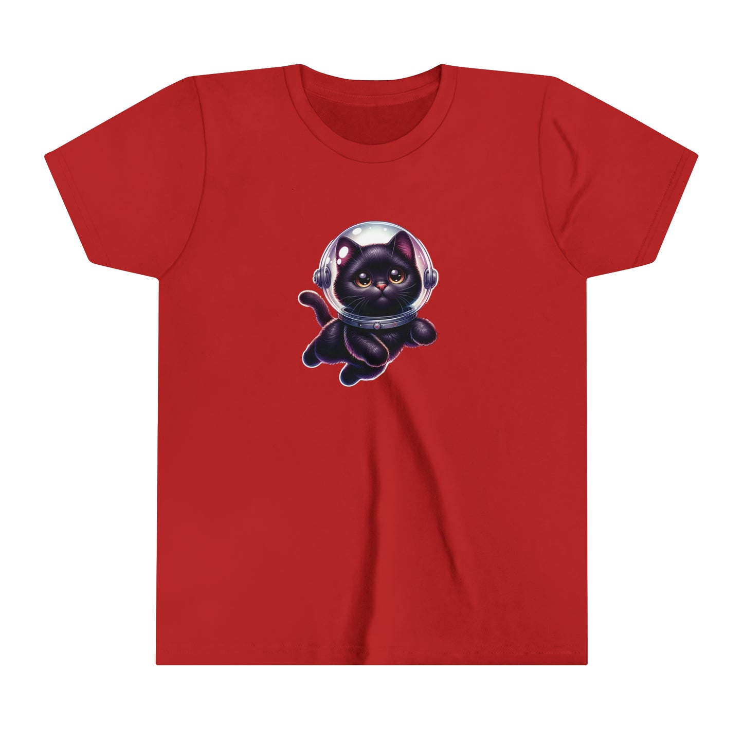 Space Cat, Black Cat,  Youth Short Sleeve Tee