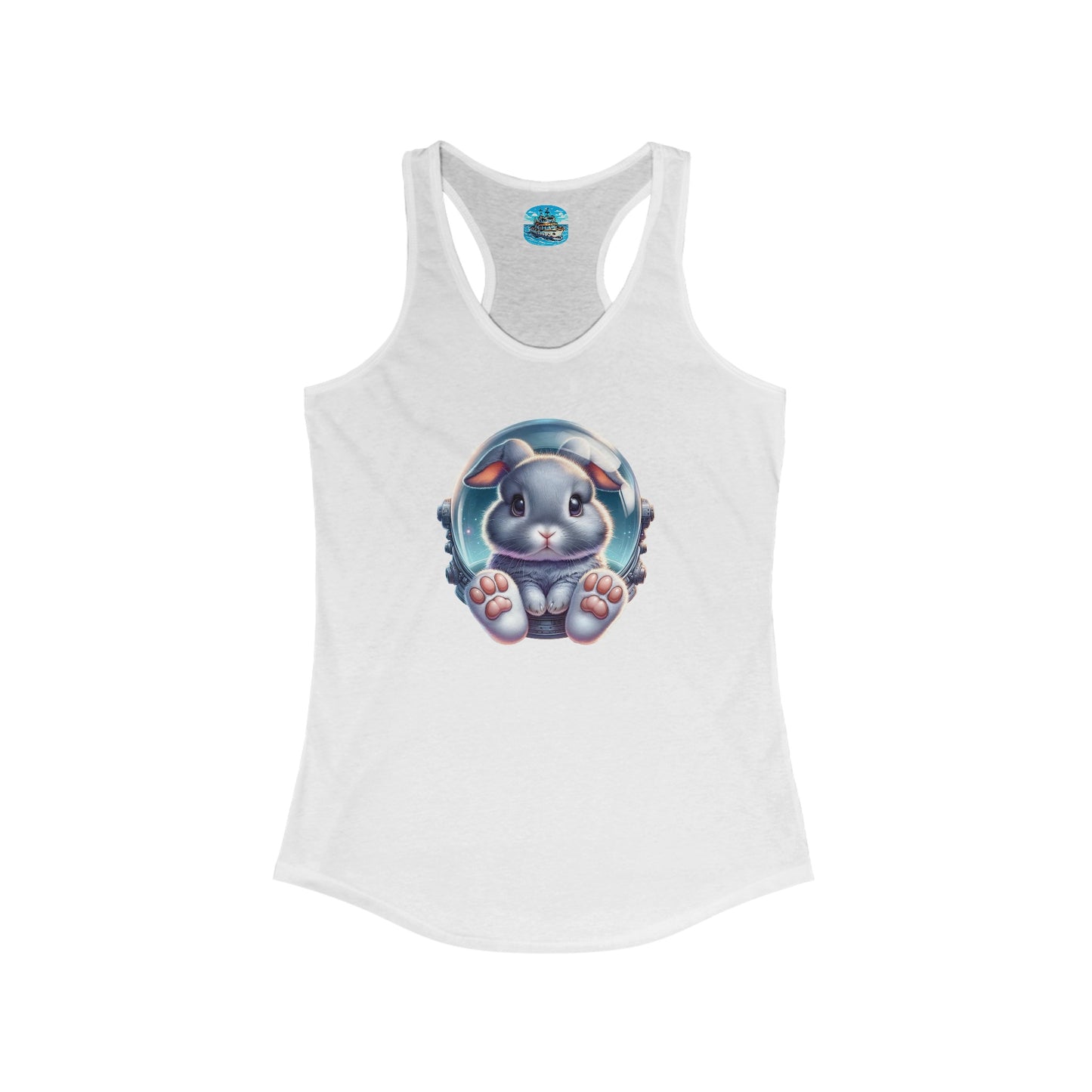 Women's Ideal Racerback Tank w/Space Bunny