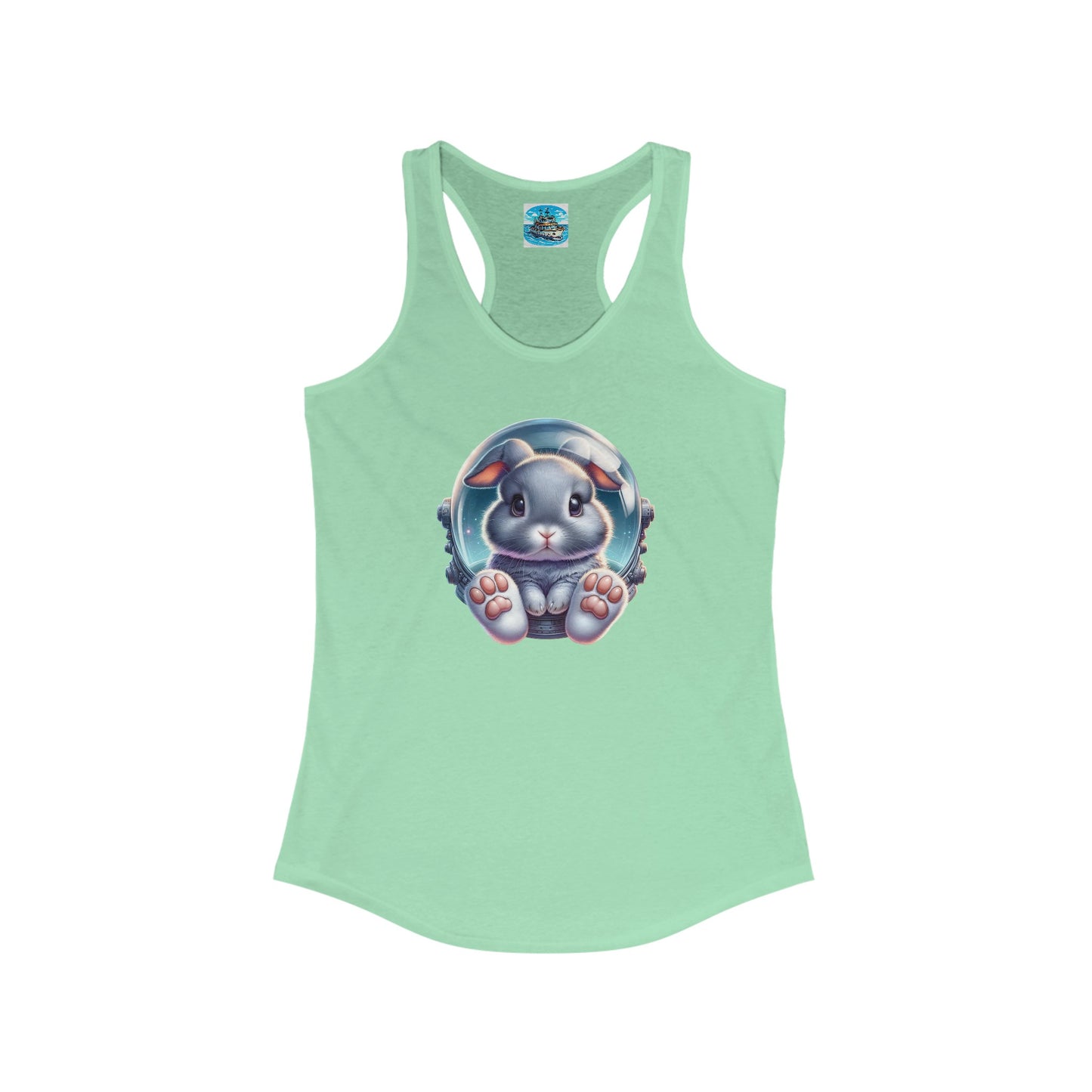 Women's Ideal Racerback Tank w/Space Bunny