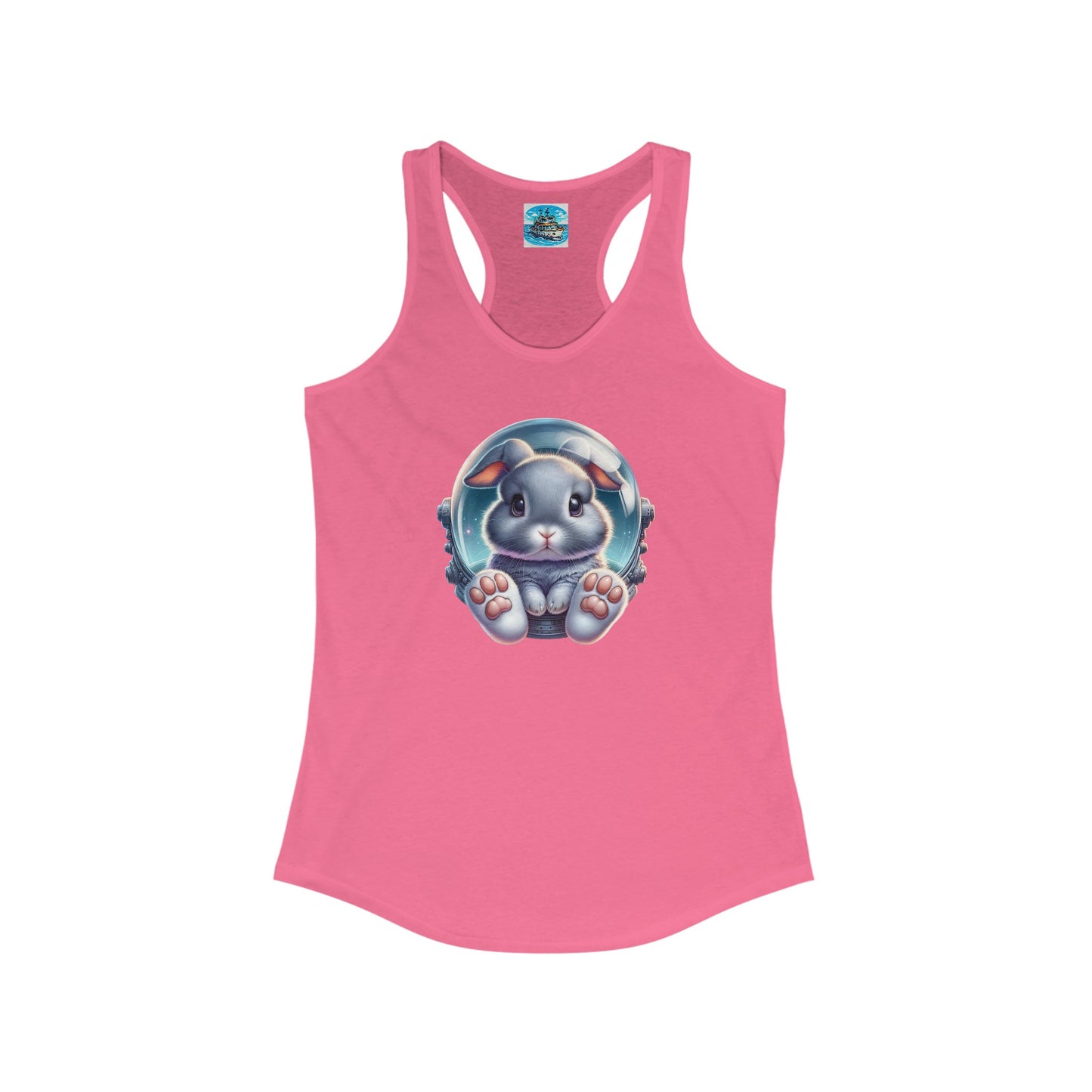 Women's Ideal Racerback Tank w/Space Bunny