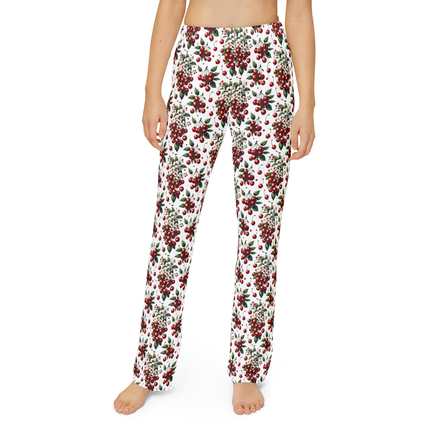 Kids Pajama Pants (AOP) w/ Red Cherries