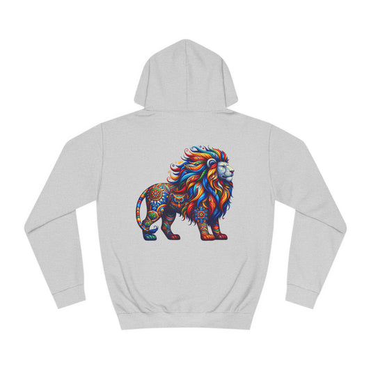 Unisex College Hoodie Alebrije Lion too colorful to camouflage