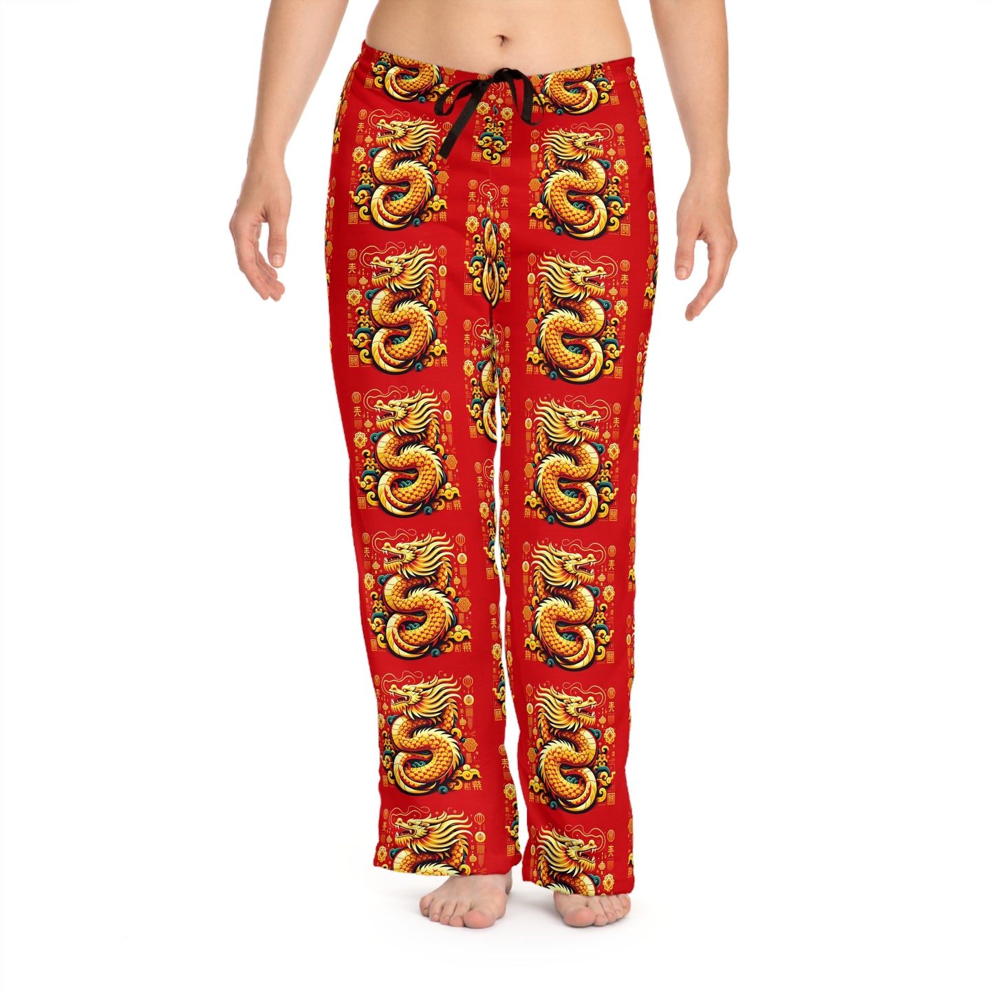 Women's Pajama Pants (AOP)Year of the Dragon smaller print