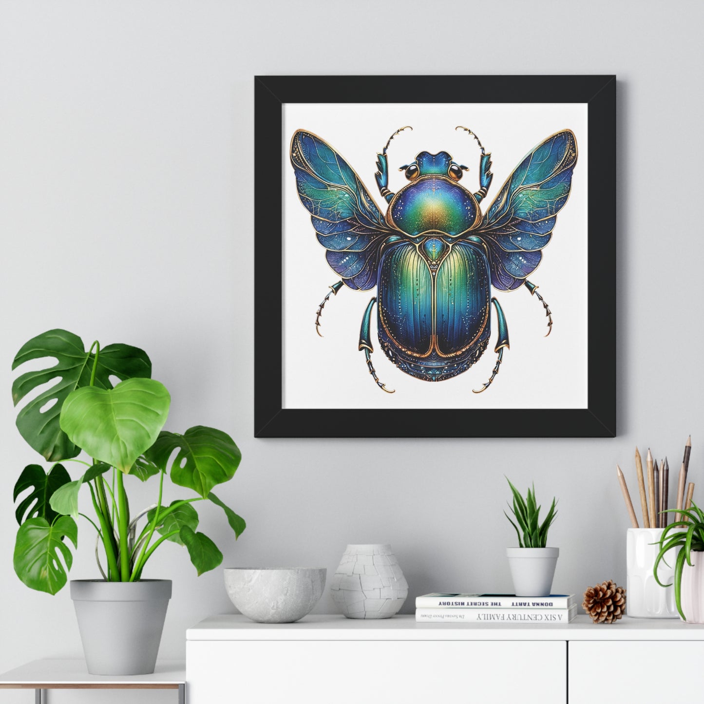 Vertical Poster Scarab on White BG