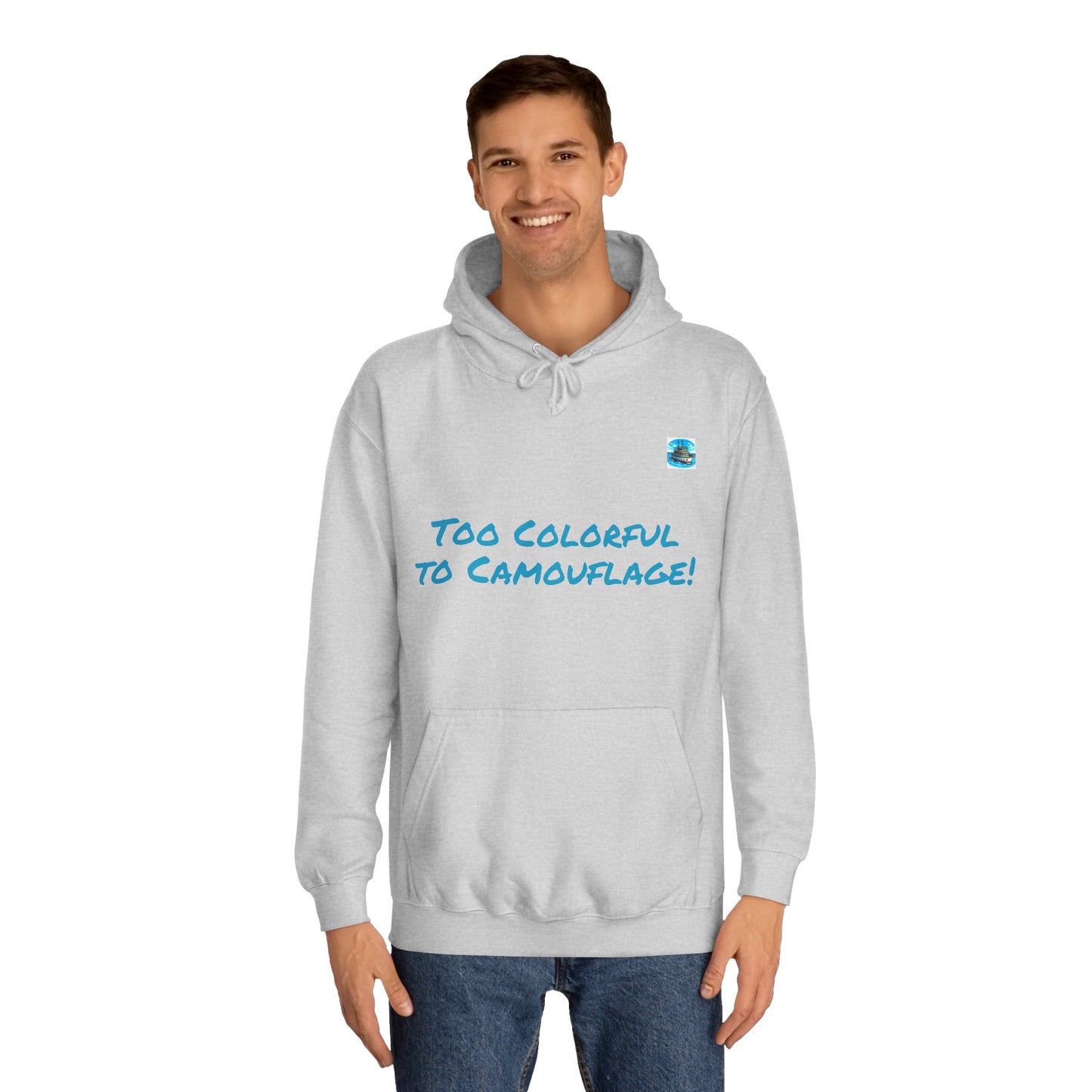 Unisex College Hoodie Alebrije Hummingbird too colorful to camouflage