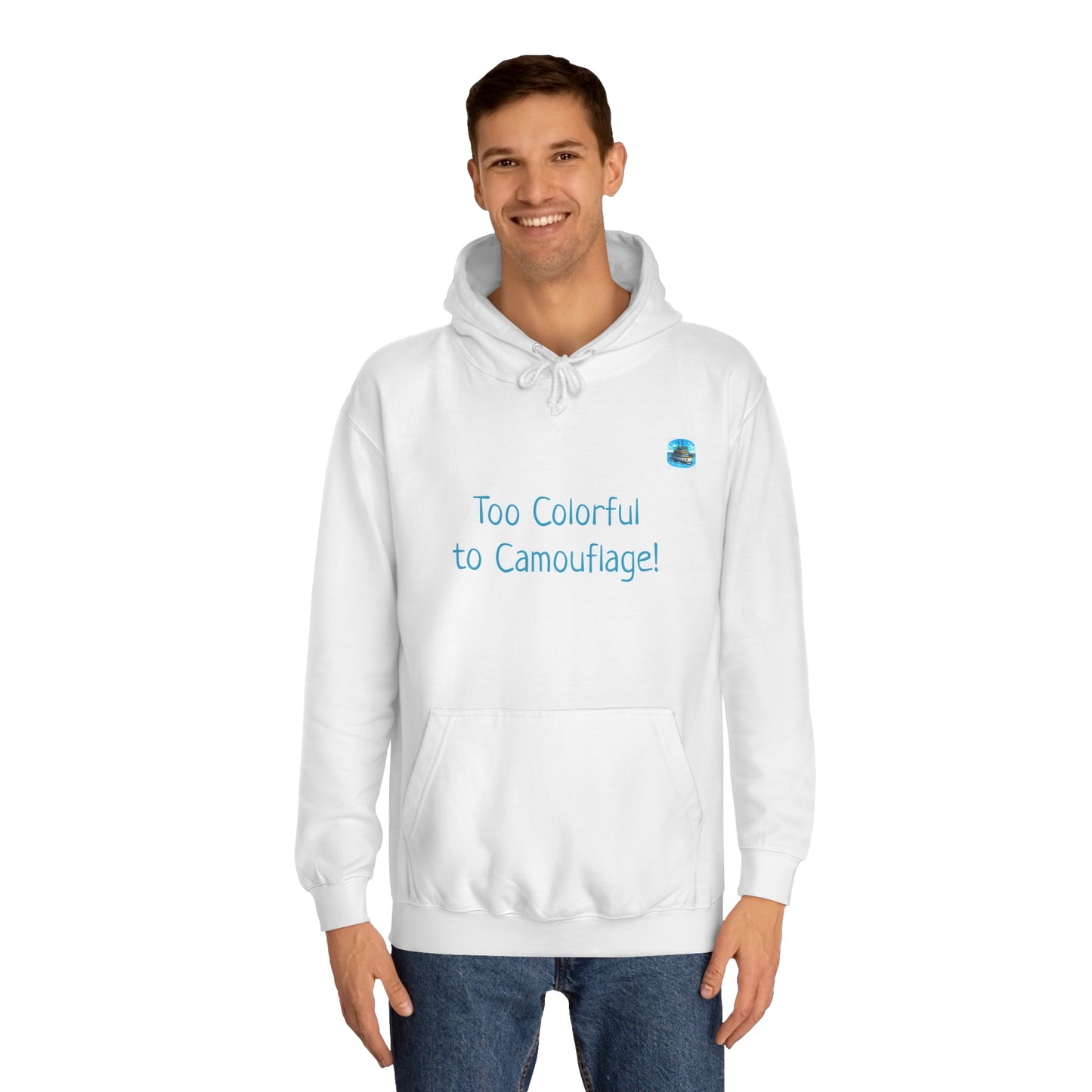 Unisex College Hoodie, Alebrije, Big Foot, too colorful to camouflage