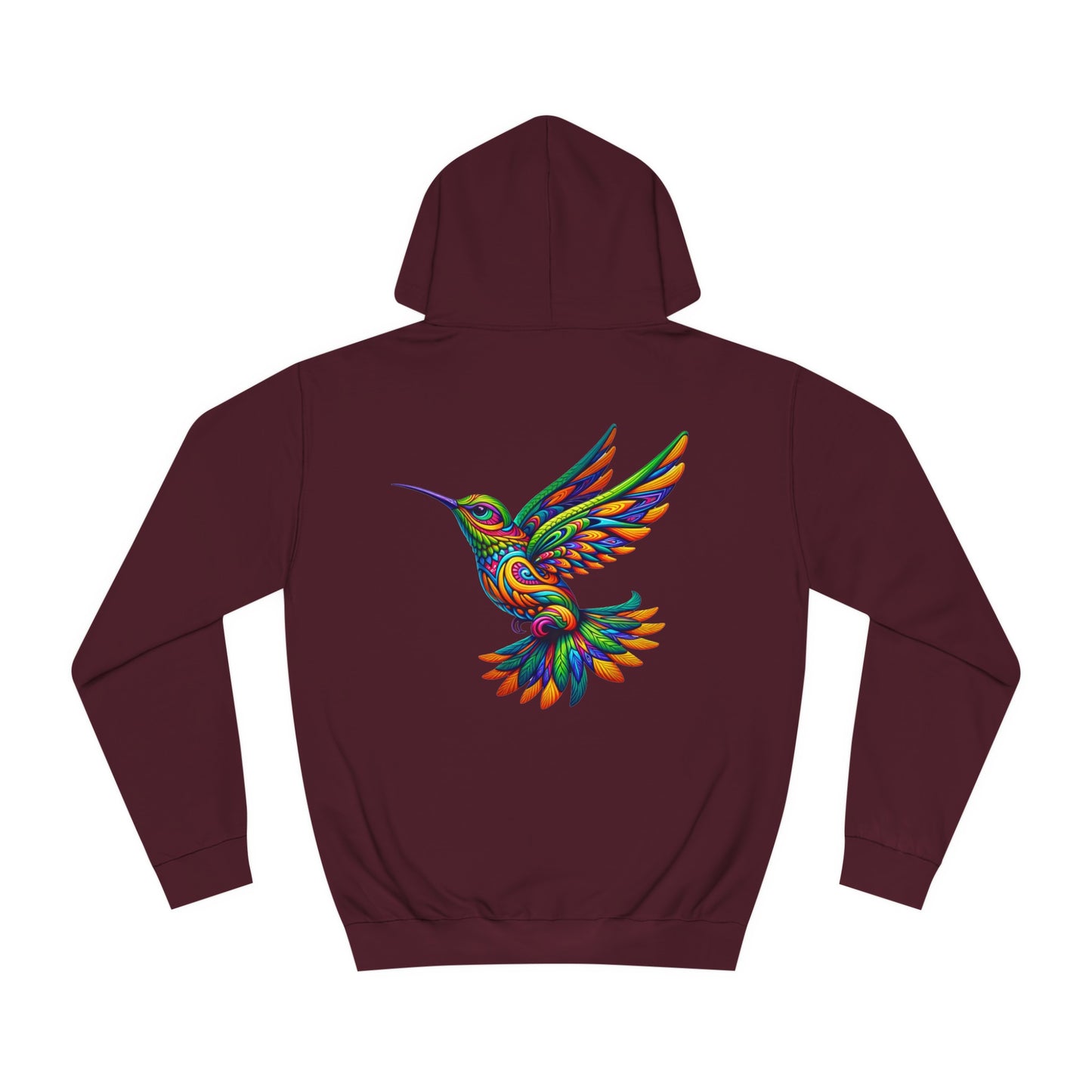 Unisex College Hoodie Alebrije Hummingbird too colorful to camouflage