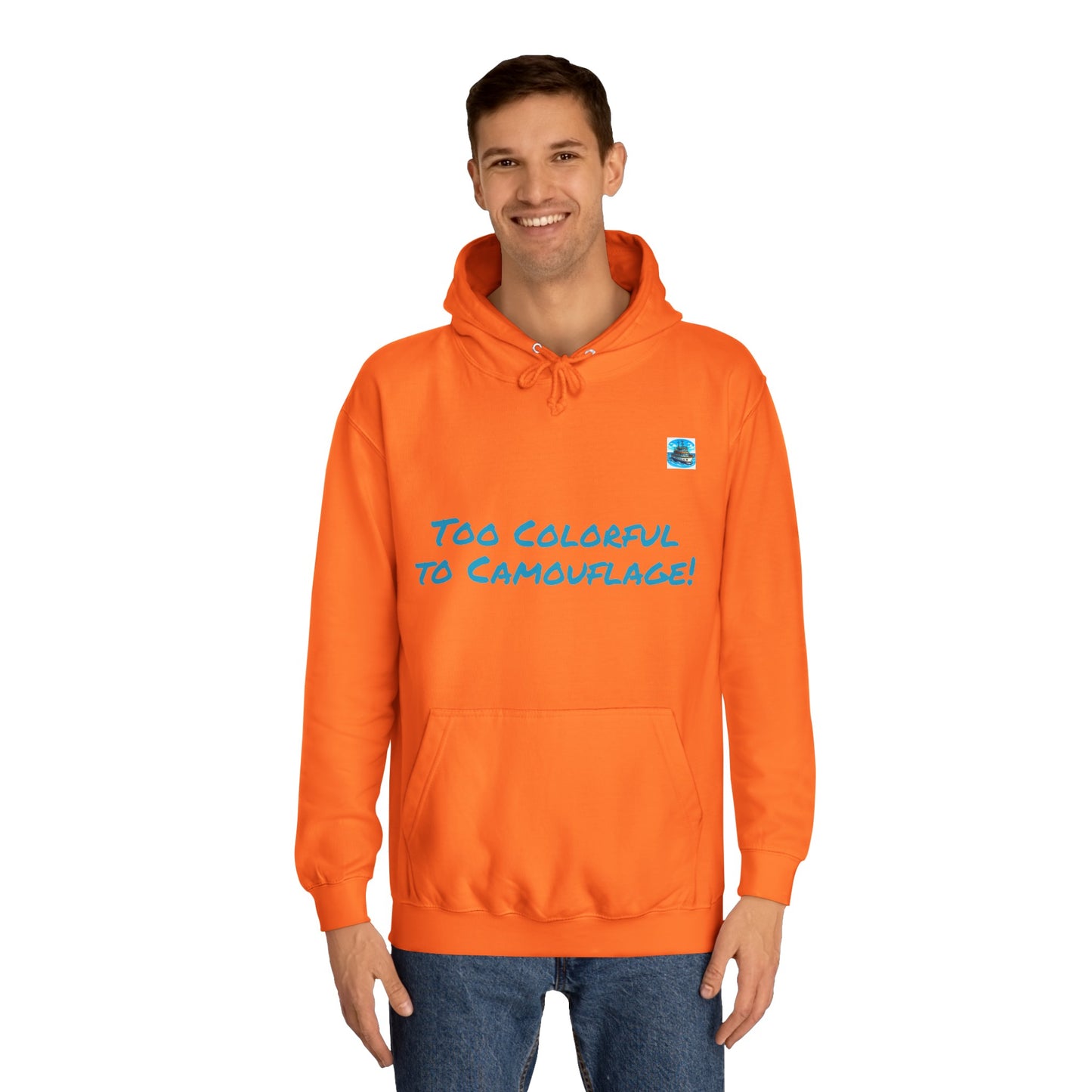 Unisex College Hoodie Alebrije Hummingbird too colorful to camouflage