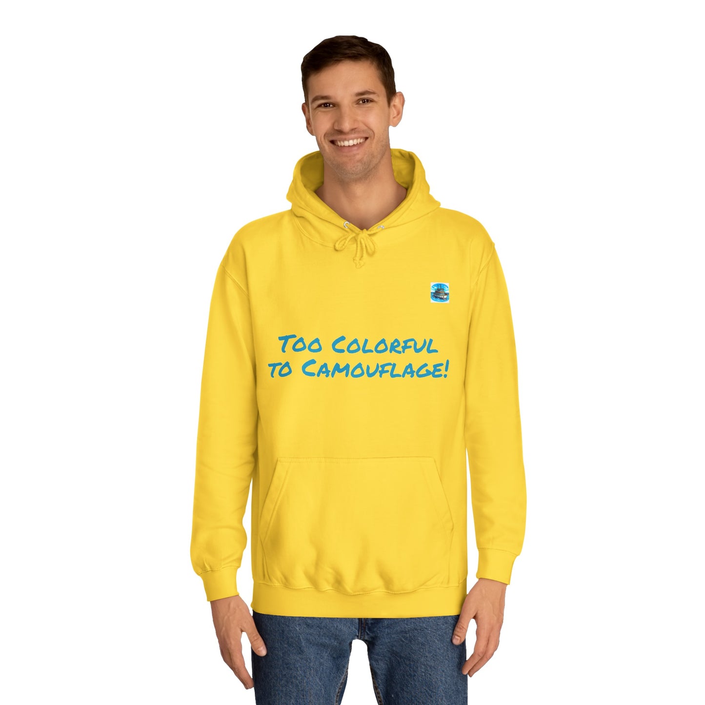 Unisex College Hoodie Alebrije Hummingbird too colorful to camouflage