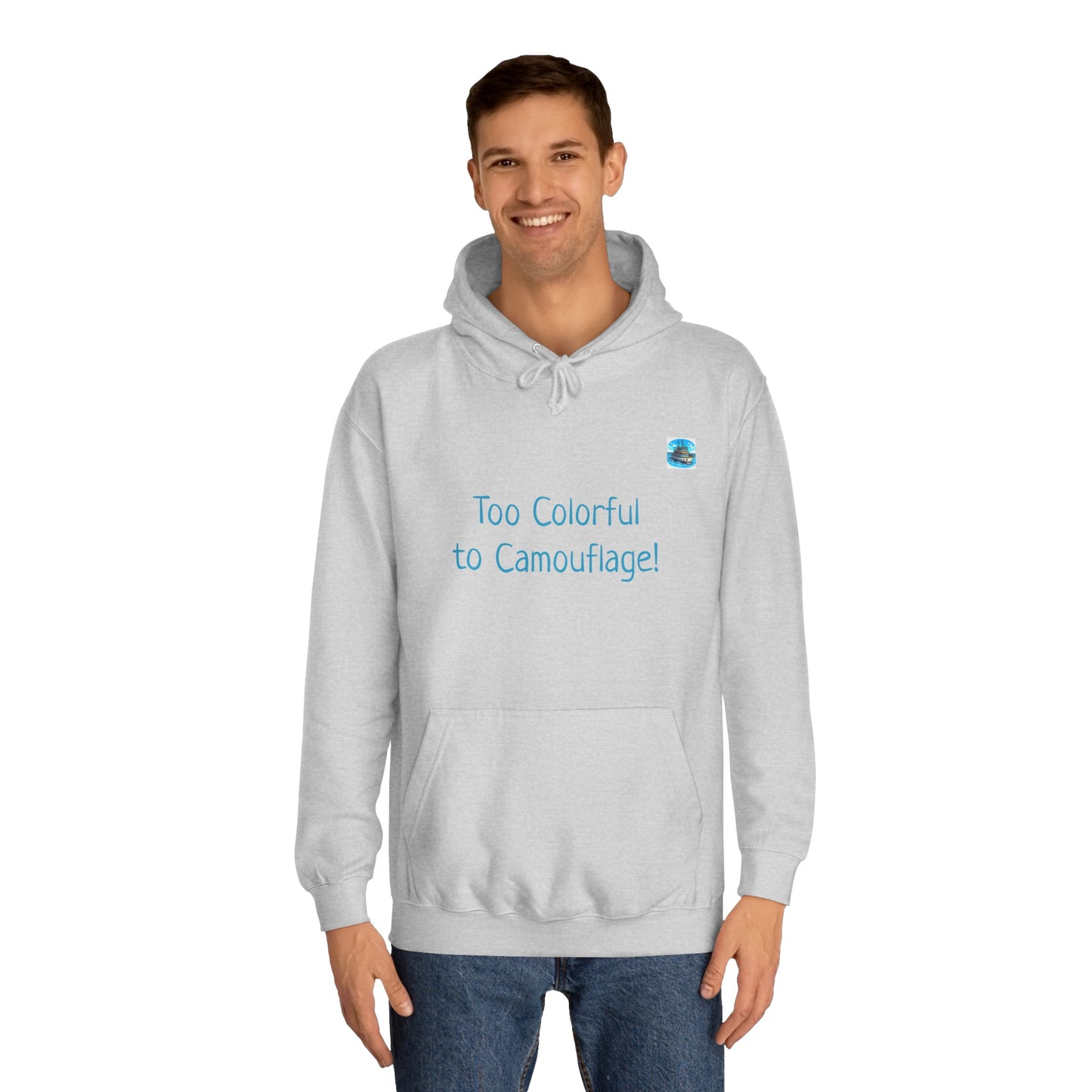 Unisex College Hoodie, Alebrije, Big Foot, too colorful to camouflage