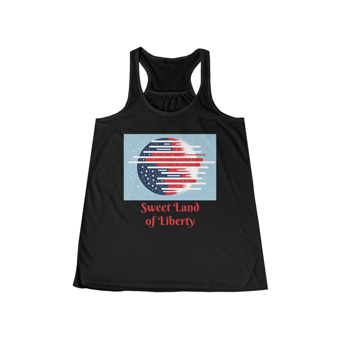 Women's Flowy Racerback Tank Sweet Land of Liberty