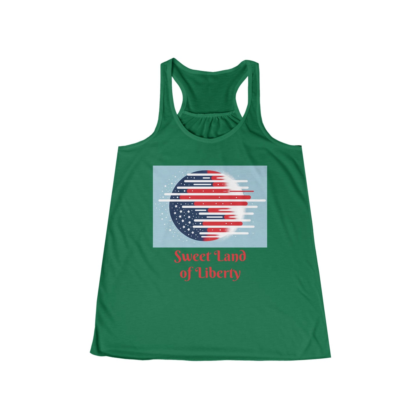 Women's Flowy Racerback Tank Sweet Land of Liberty